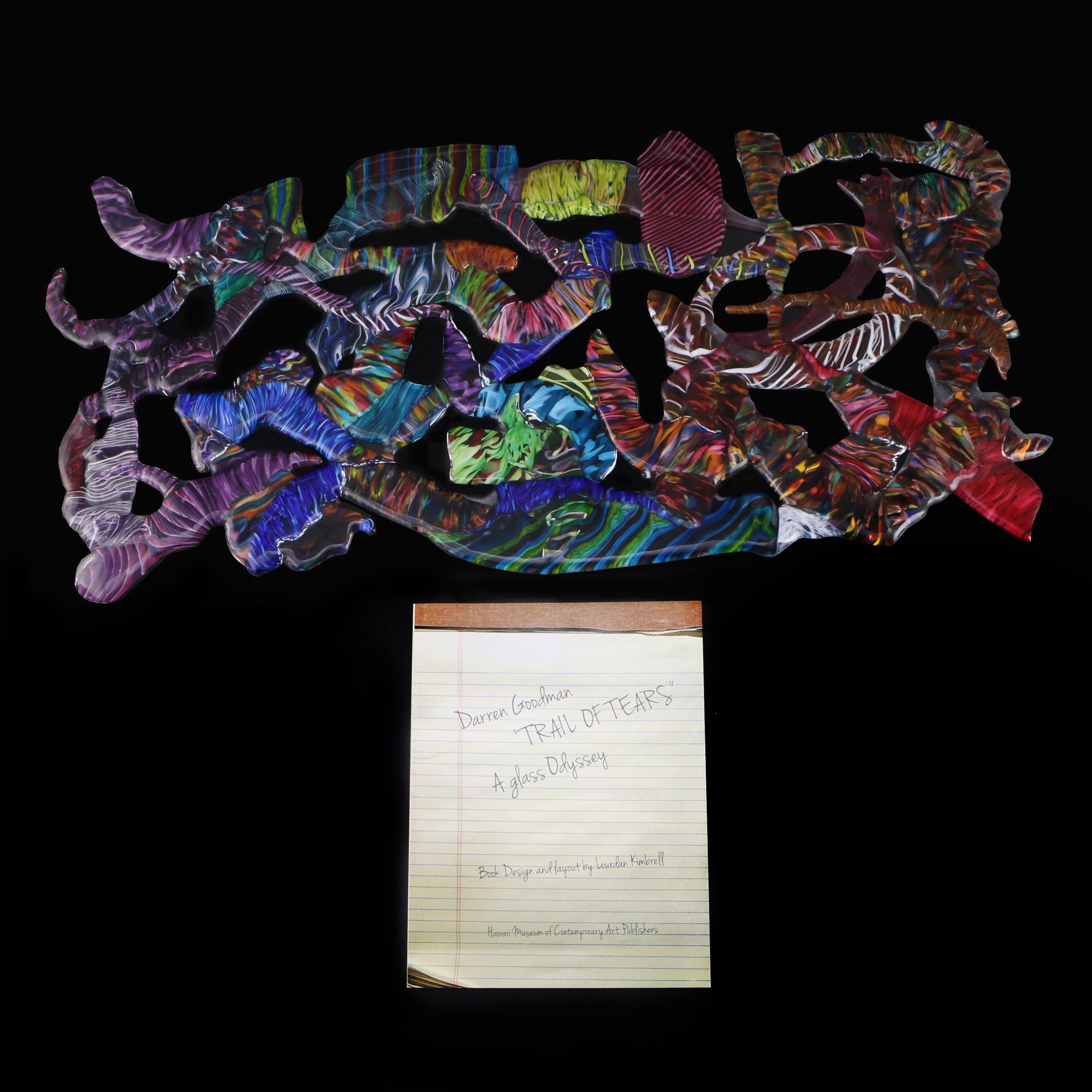 Darren Goodman Abstract Fused Glass Wall Sculpture, 21st Century