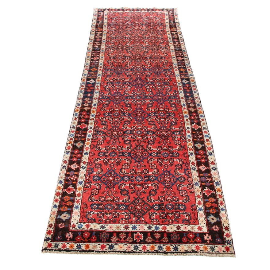 3'4 x 11'6 Hand-Knotted Persian Mahal Runner, 1970s