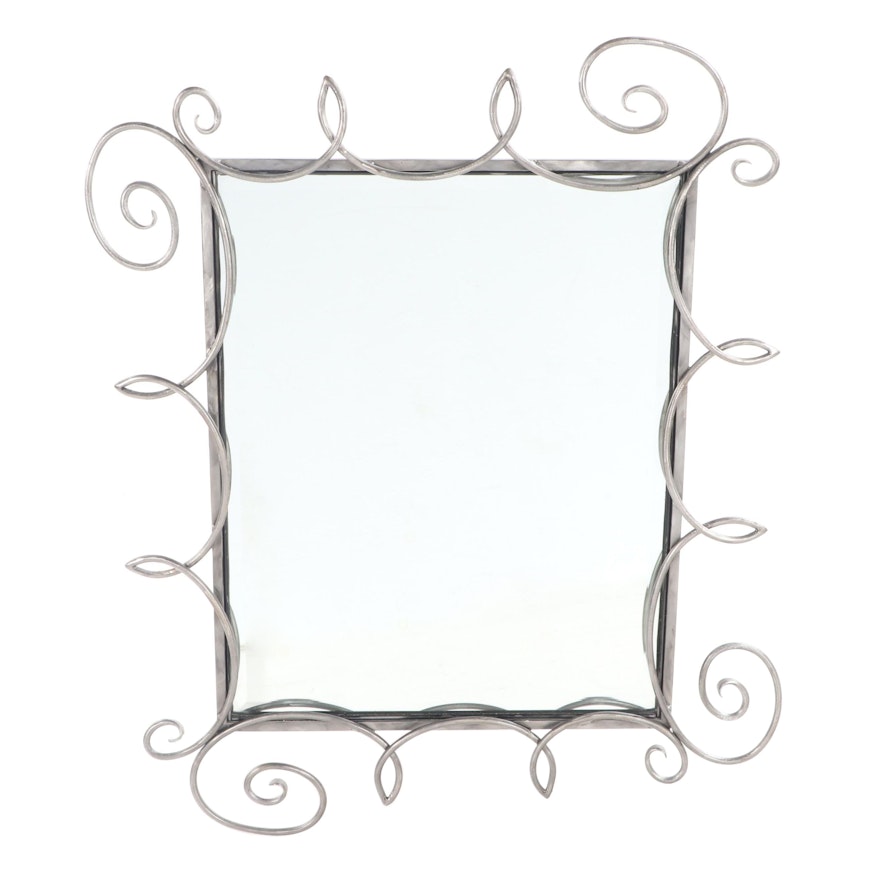 Contemporary Curling Metal Framed Wall Mirror