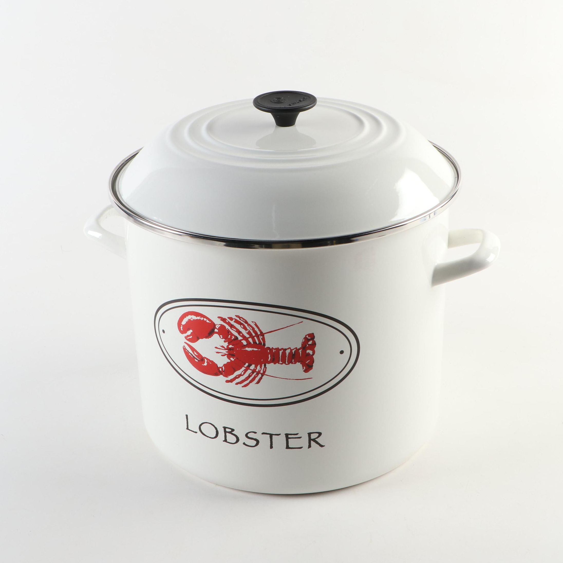 Le Creuset Enameled Metal Lobster Stockpot in White