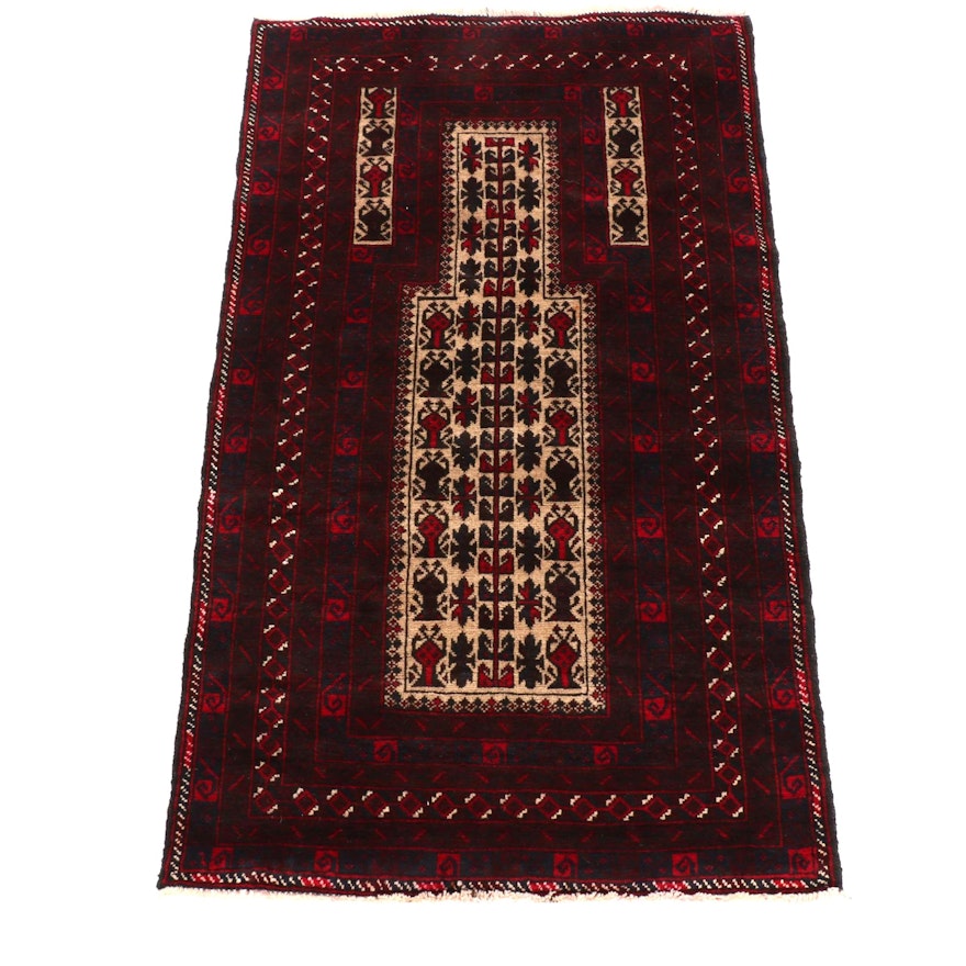 2'10 x 4'10 Hand-Knotted Balouchi Wool Area Rug