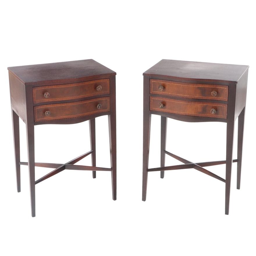 Federal Style Mahogany and Walnut Side Tables, Early 20th Century