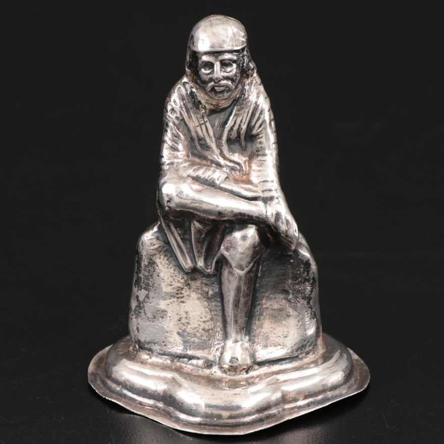 Sterling Silver Figurine of a Seated Man