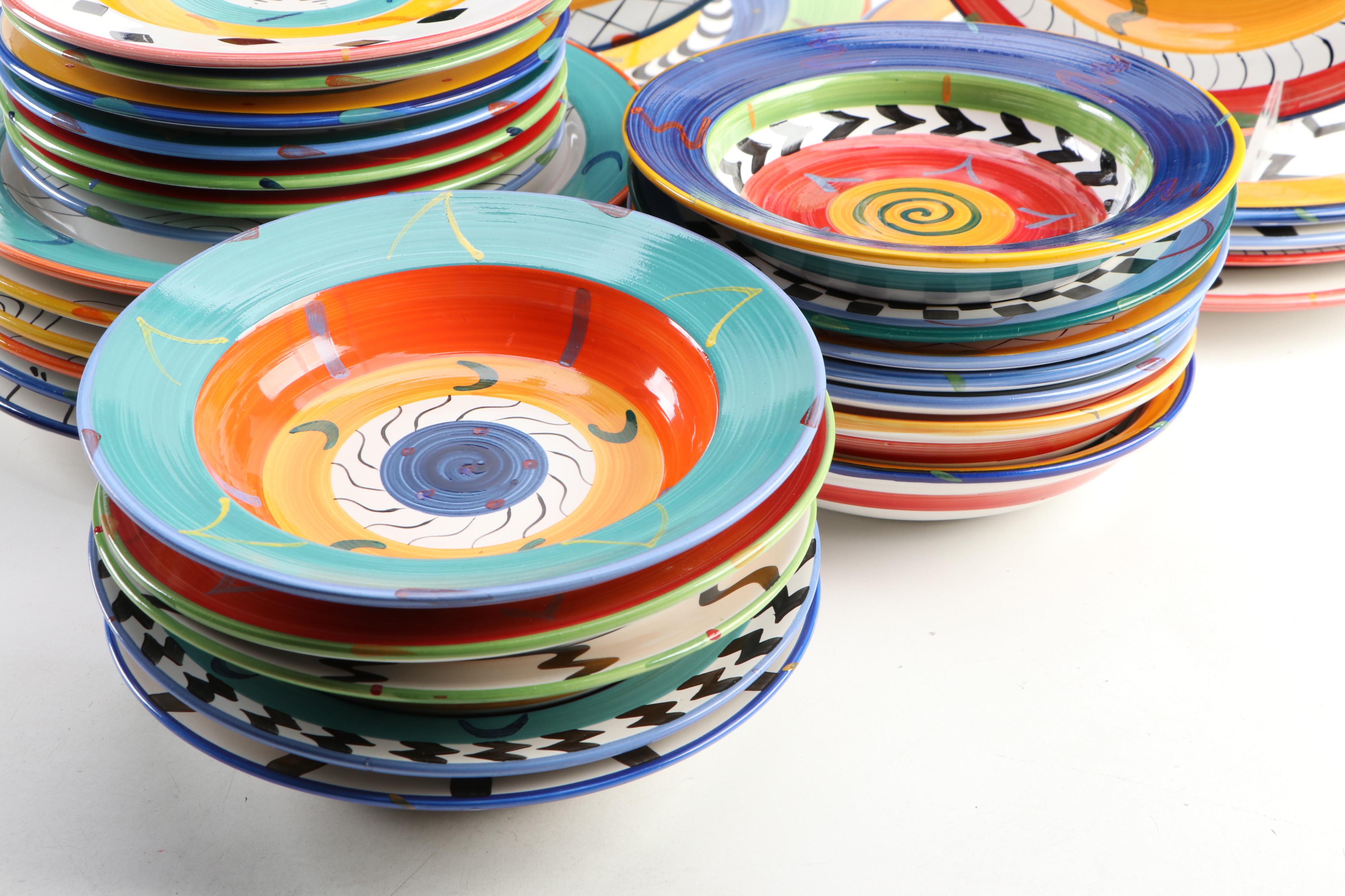 Clementina Ceramic Studio "Africa Cafe" Dinnerware, Late 20th Century