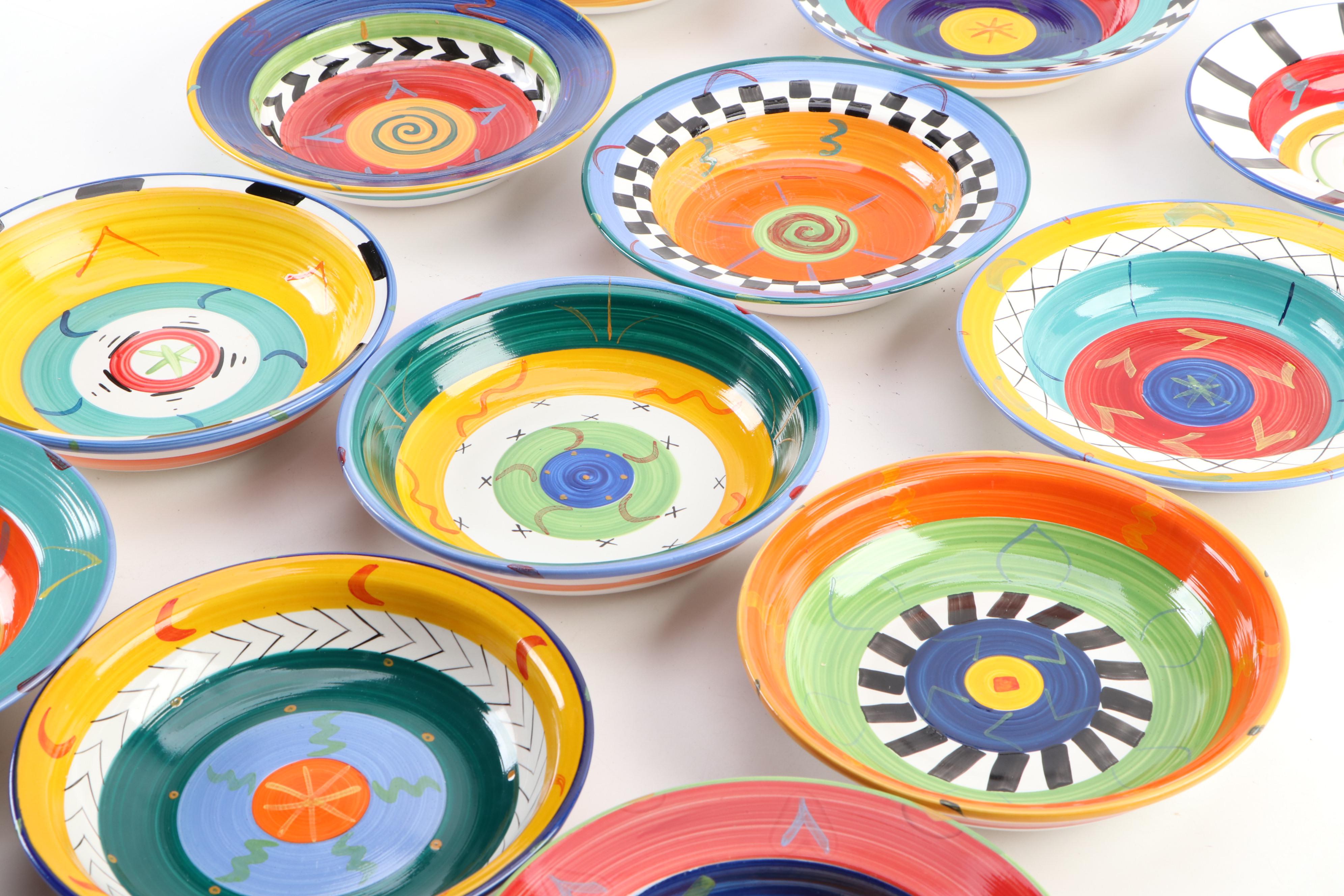 Clementina Ceramic Studio "Africa Cafe" Dinnerware, Late 20th Century