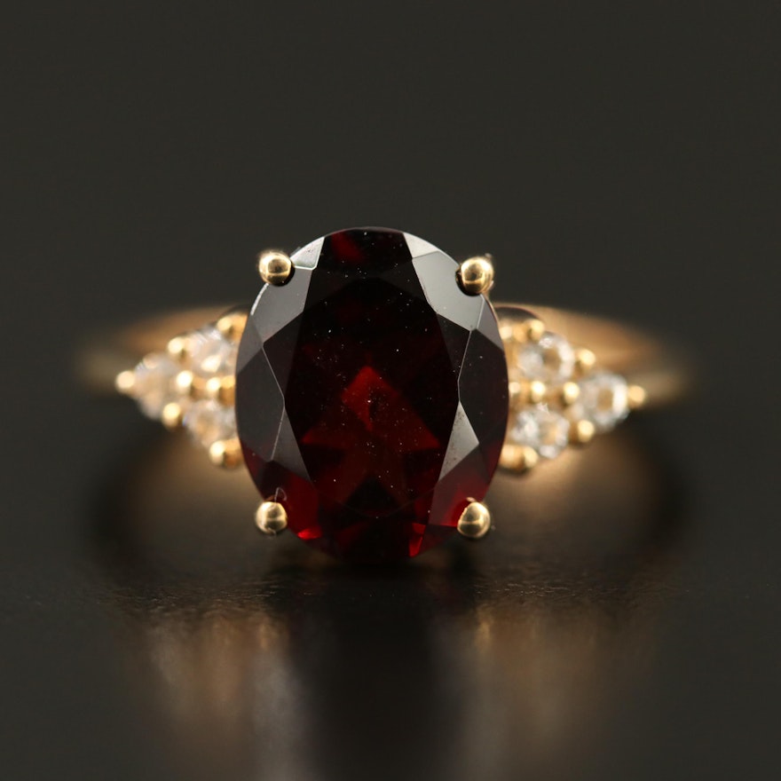 10K Garnet and Sapphire Ring