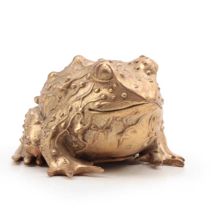 Karen Callan Brass Frog Paperweight