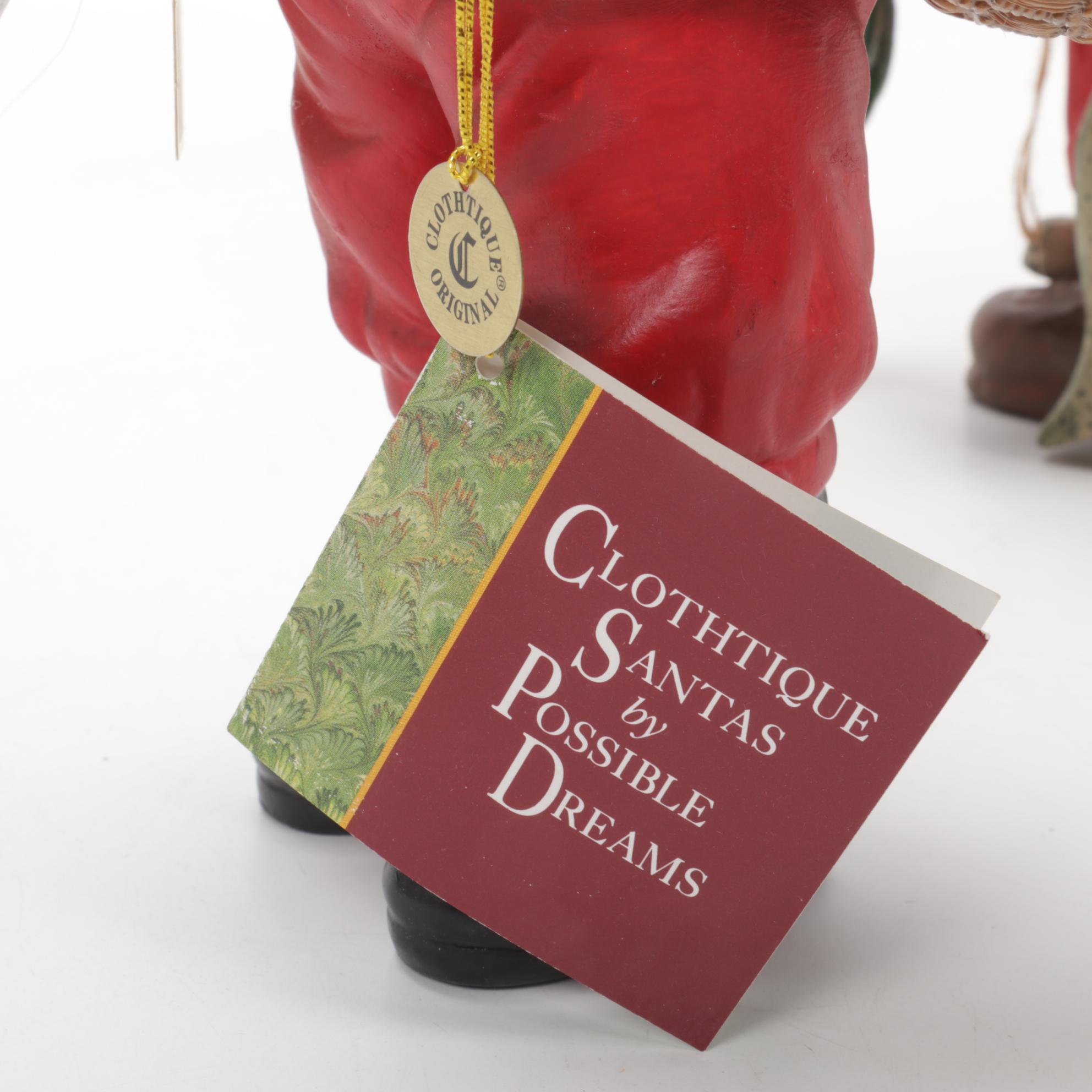 Possible Dreams Clothtique and KSA Collectibles Santa Figurines