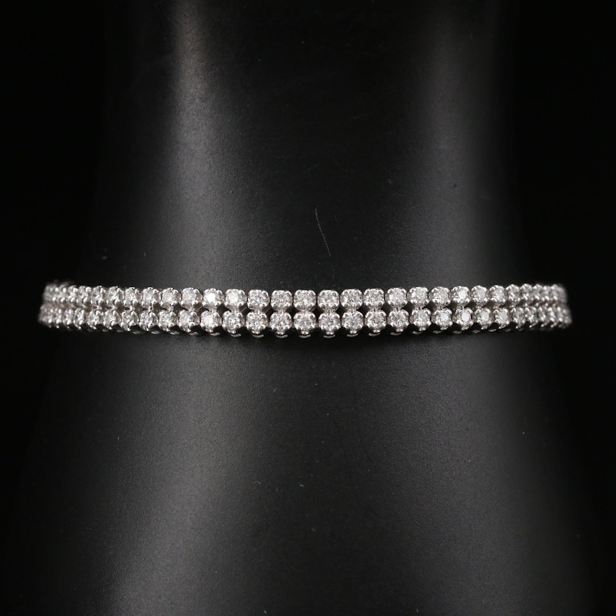 14K 3.06 CTW Diamond Double Row Bracelet