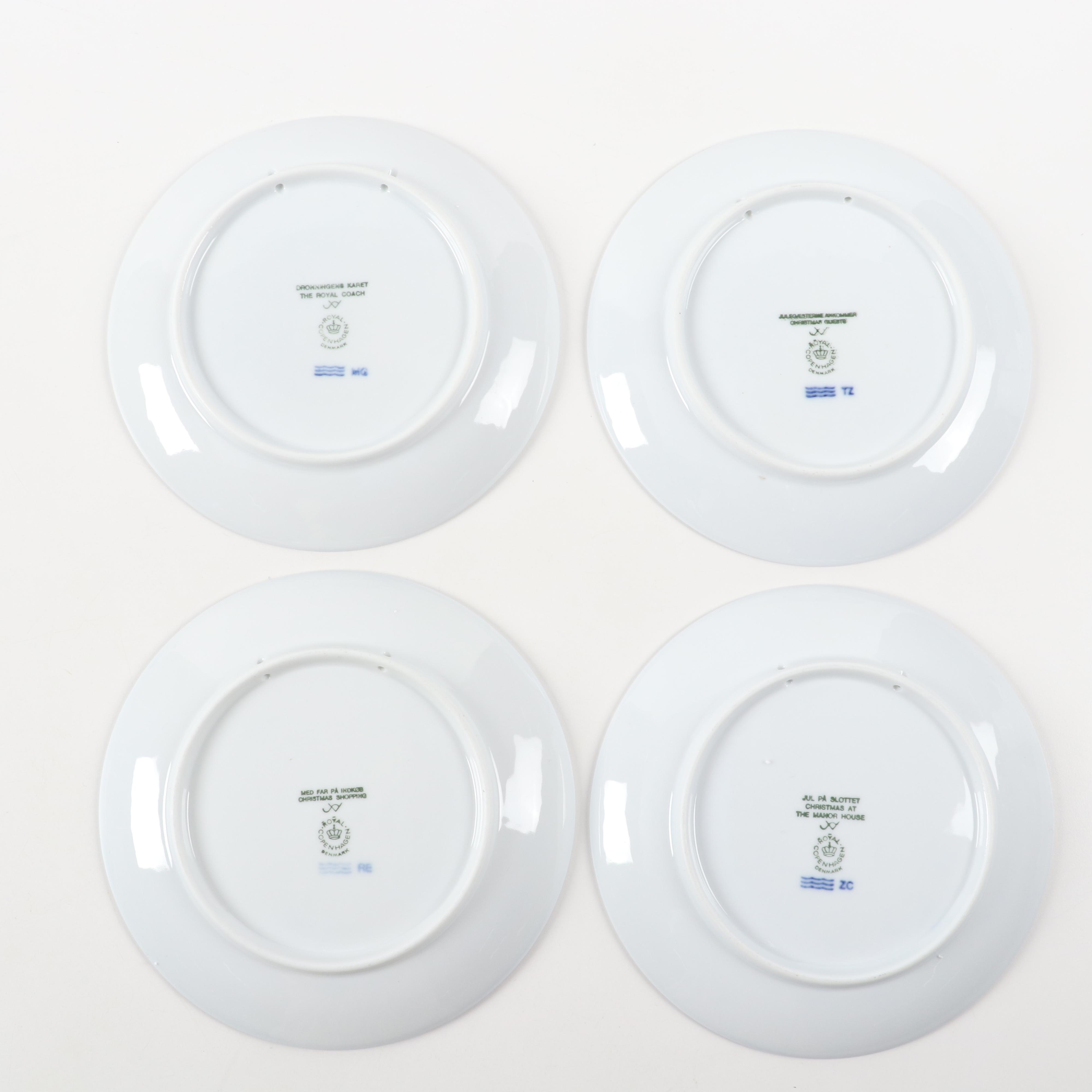 Royal Copenhagen "Trimming the Tree" and Other Porcelain Christmas Plates