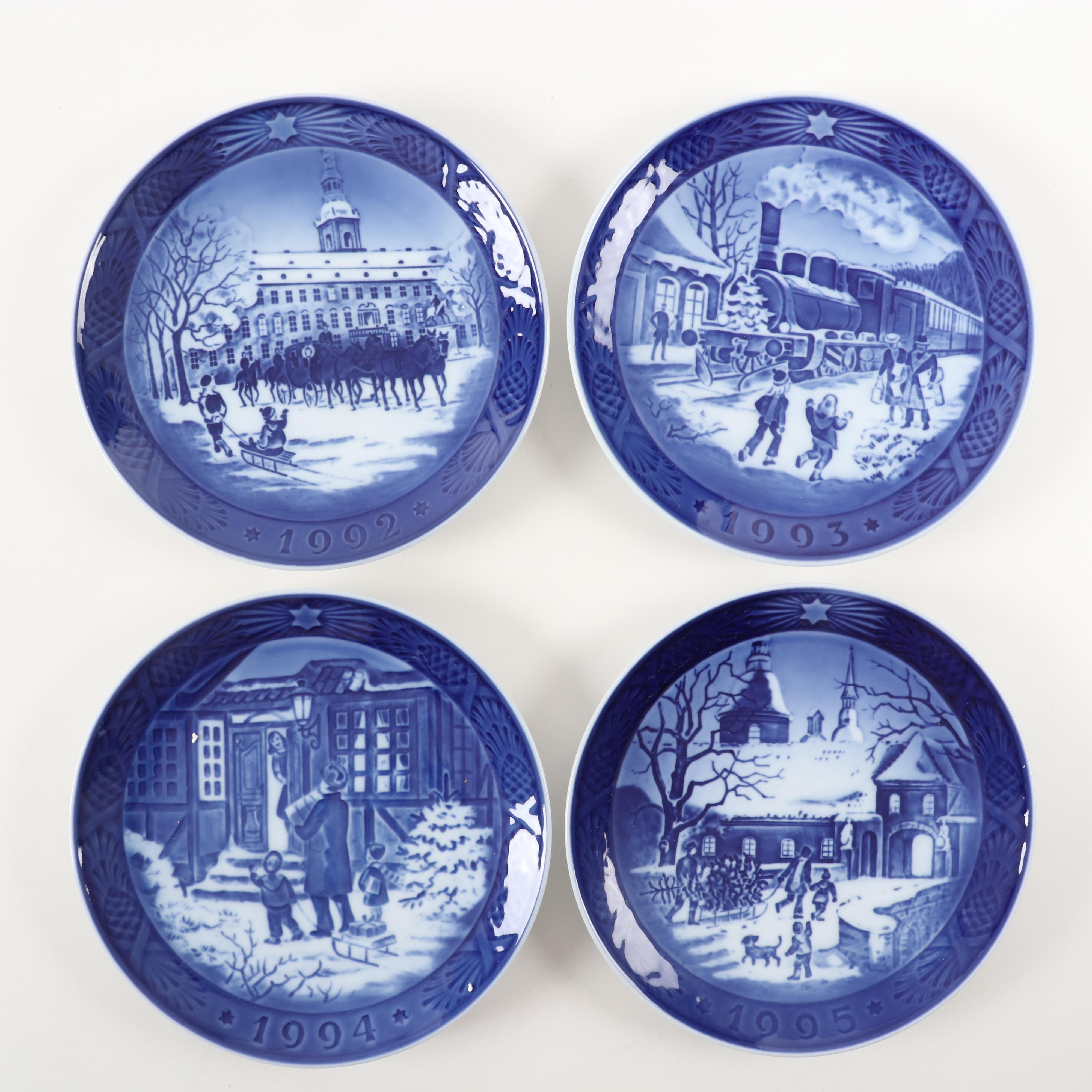 Royal Copenhagen "Trimming the Tree" and Other Porcelain Christmas Plates