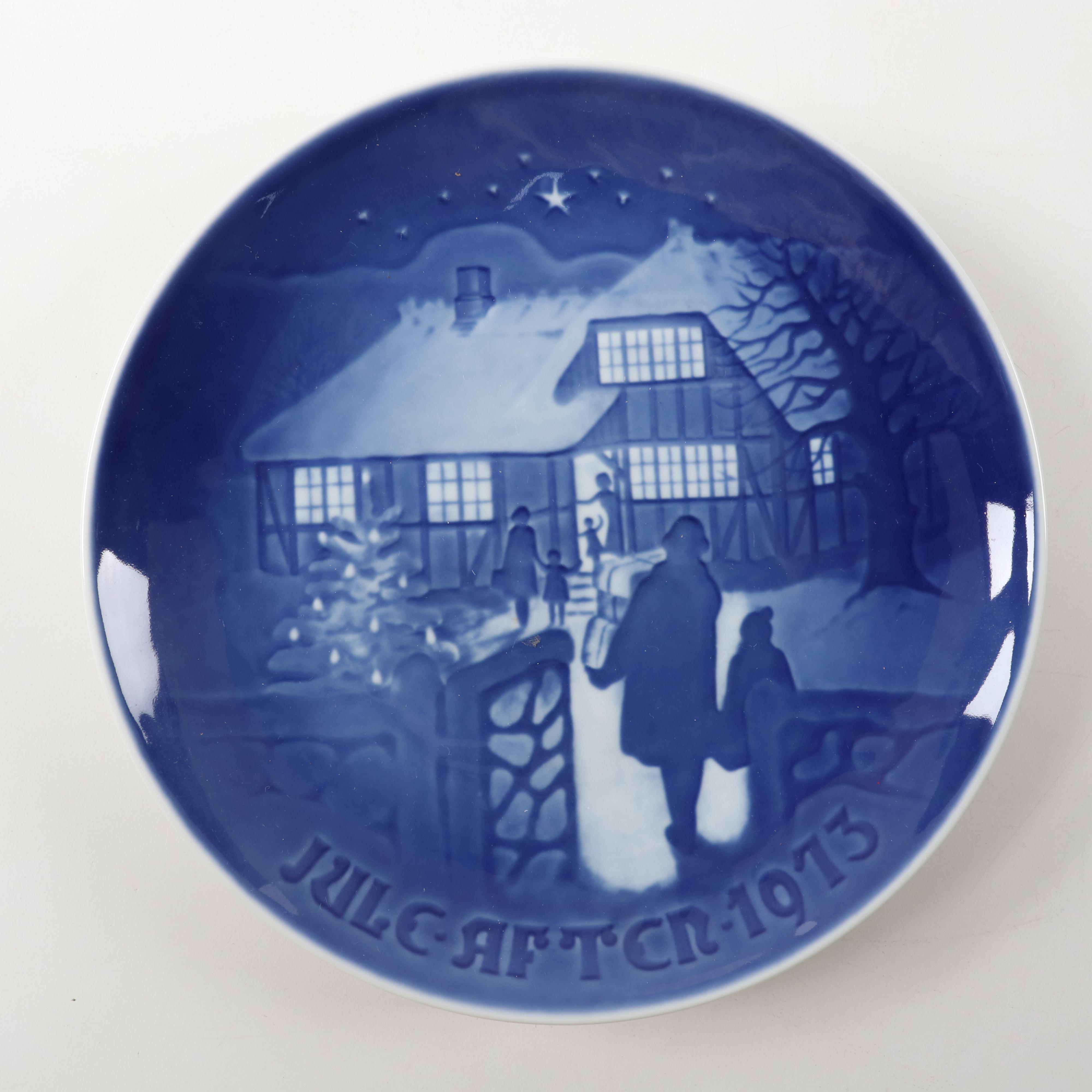 Royal Copenhagen "Trimming the Tree" and Other Porcelain Christmas Plates