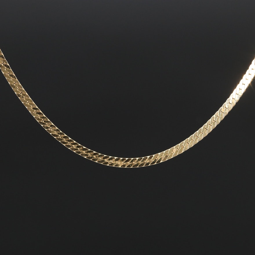 18K Herringbone Chain Necklace