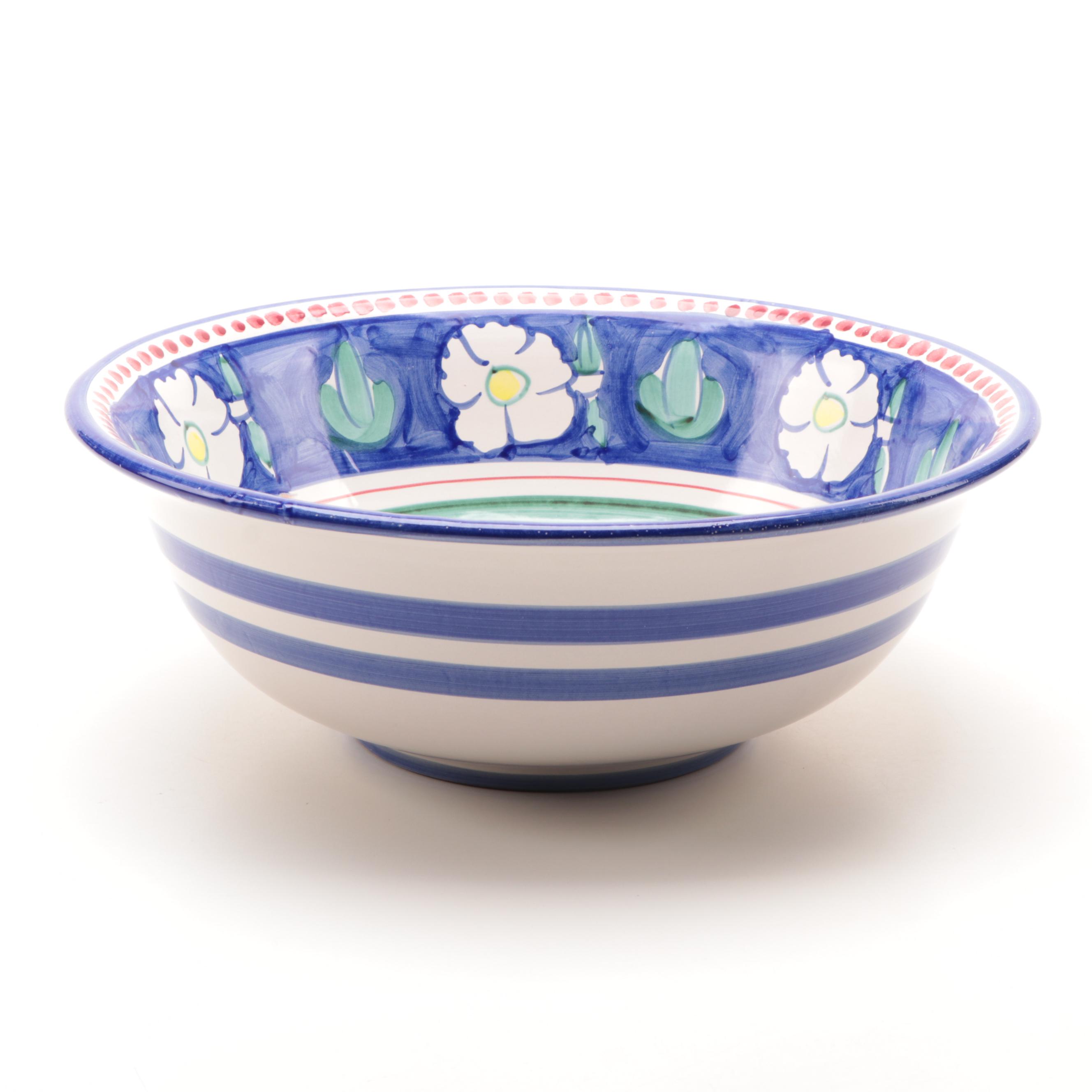 Solimene of Vietri Floral Ceramic Dinnerware and Serving Bowls