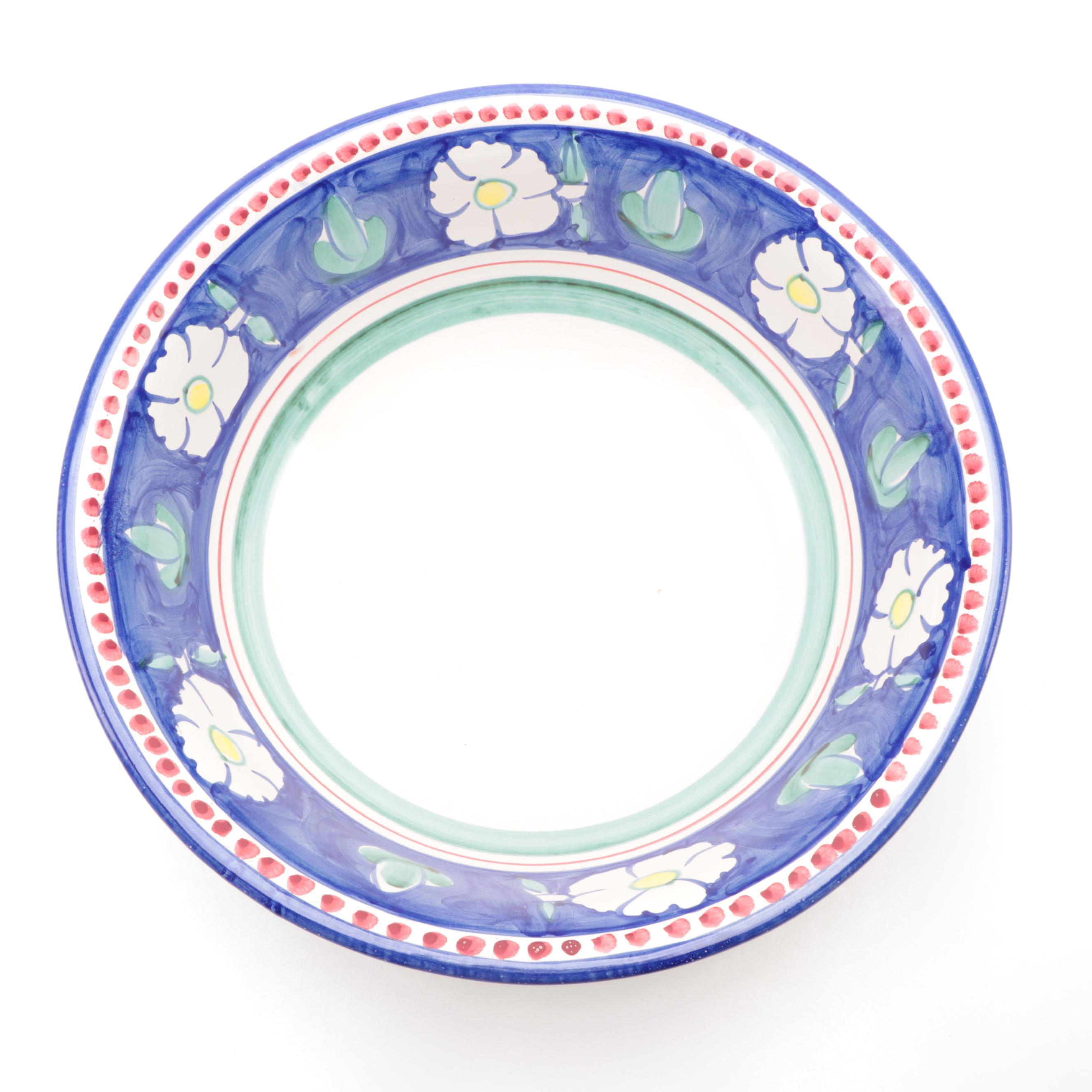 Solimene of Vietri Floral Ceramic Dinnerware and Serving Bowls