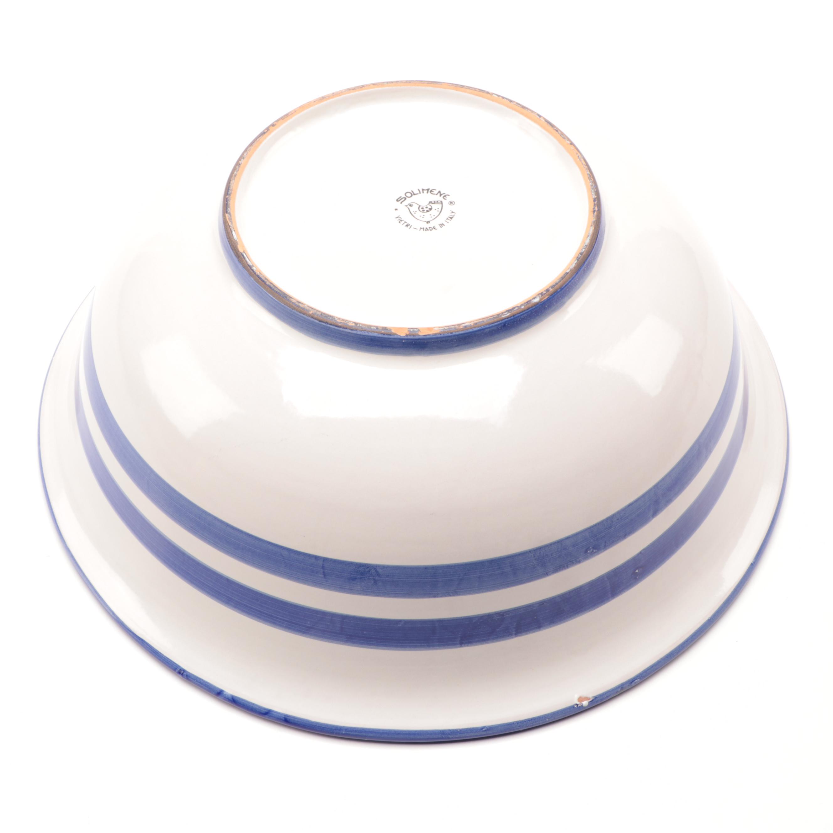 Solimene of Vietri Floral Ceramic Dinnerware and Serving Bowls