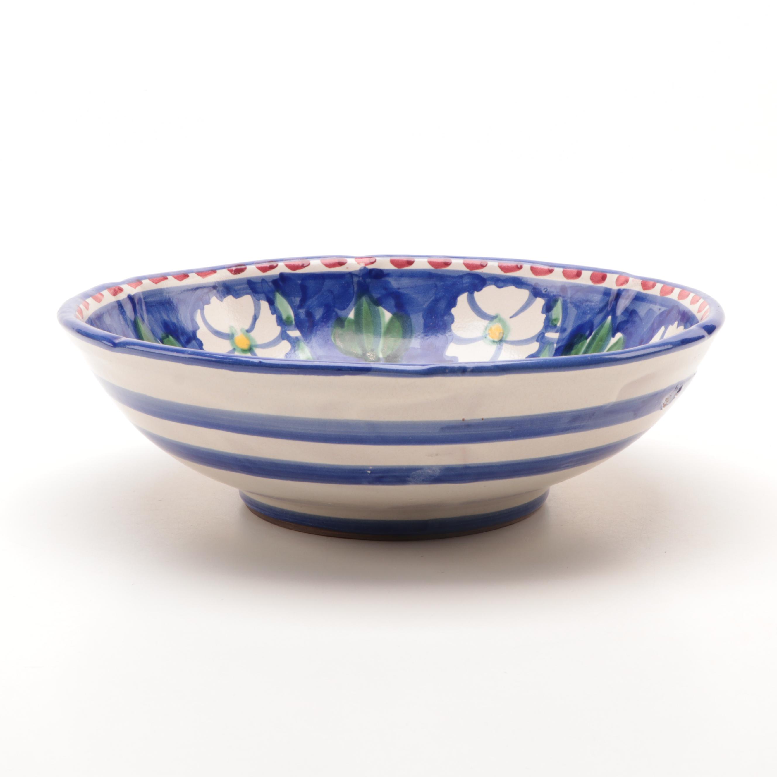 Solimene of Vietri Floral Ceramic Dinnerware and Serving Bowls
