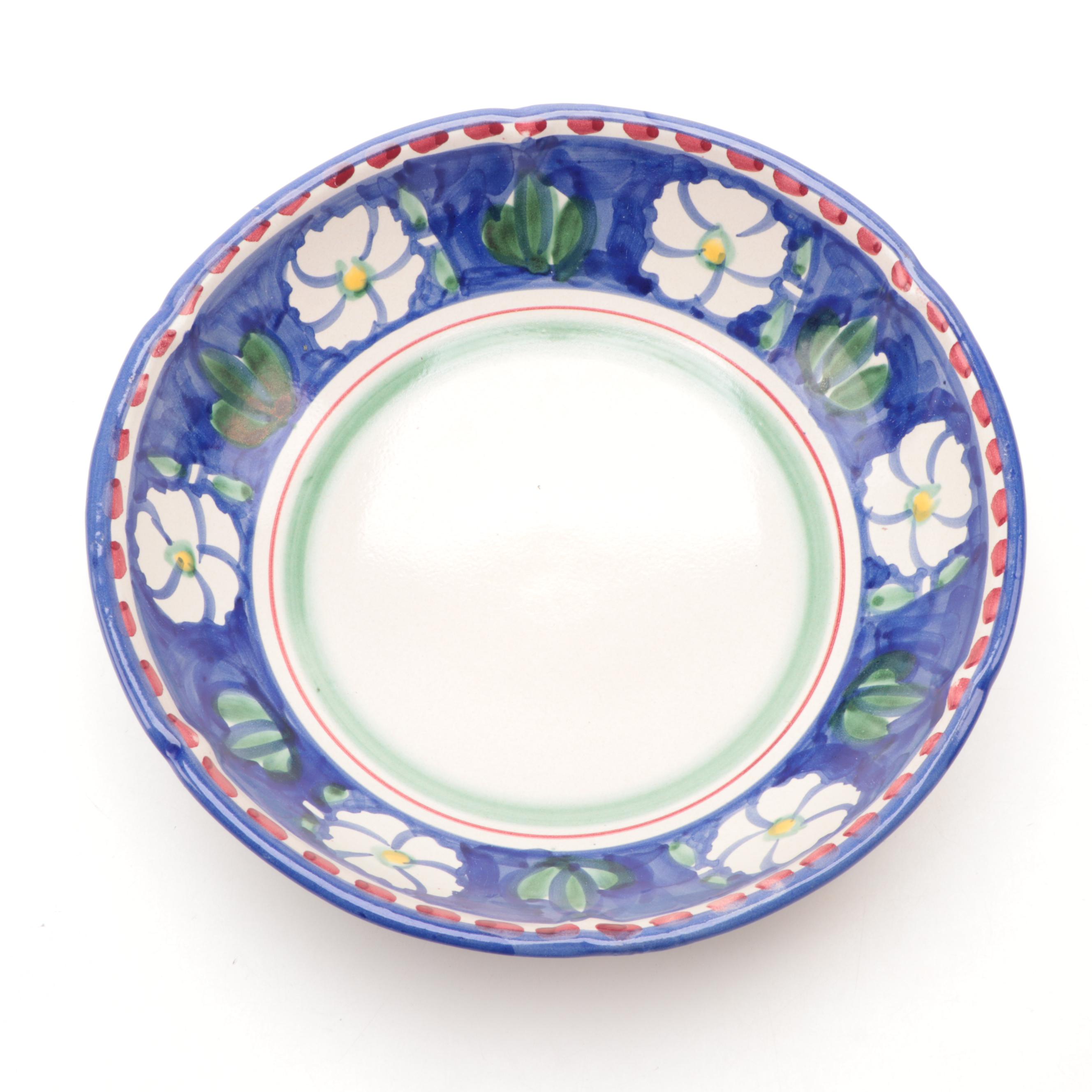 Solimene of Vietri Floral Ceramic Dinnerware and Serving Bowls