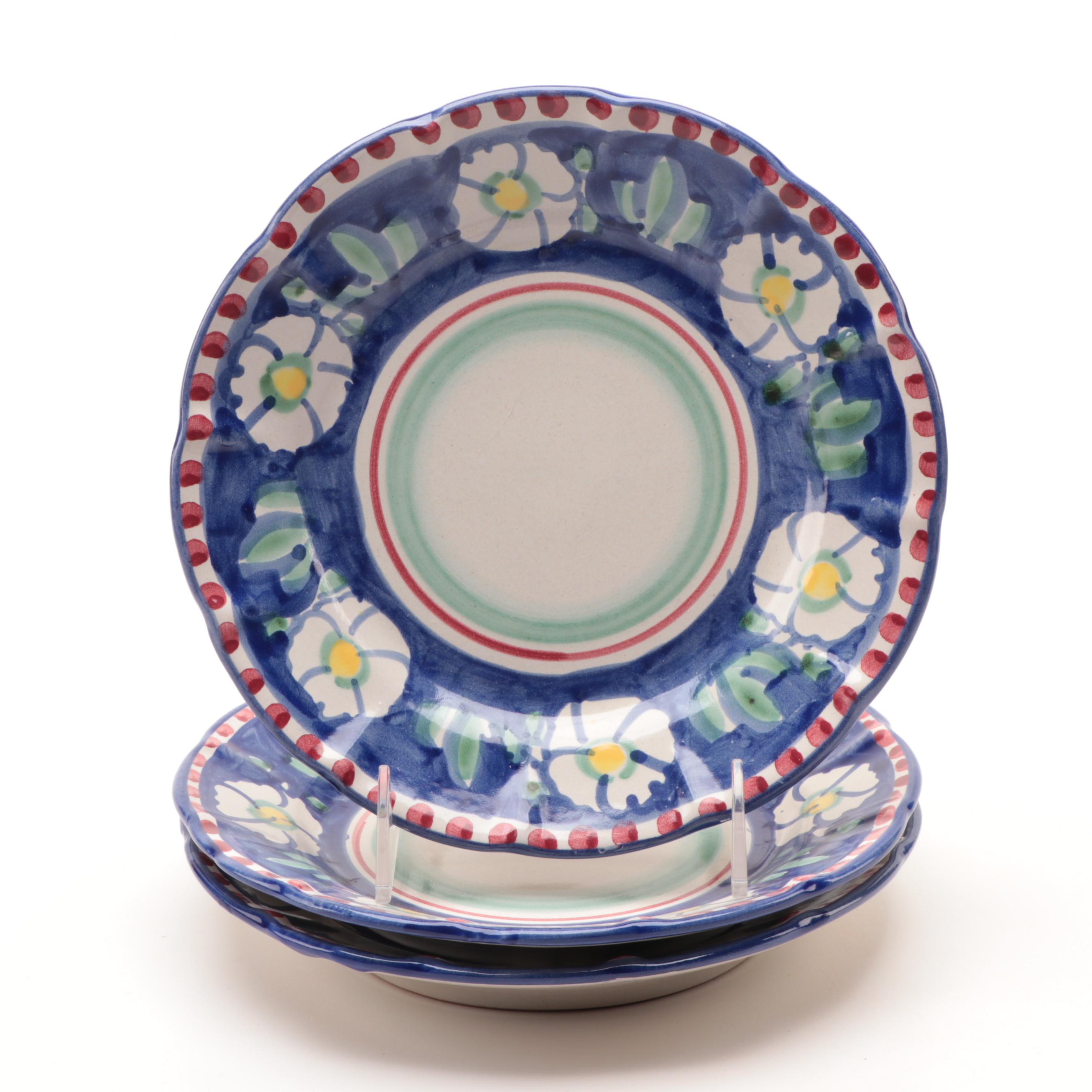 Solimene of Vietri Floral Ceramic Dinnerware and Serving Bowls