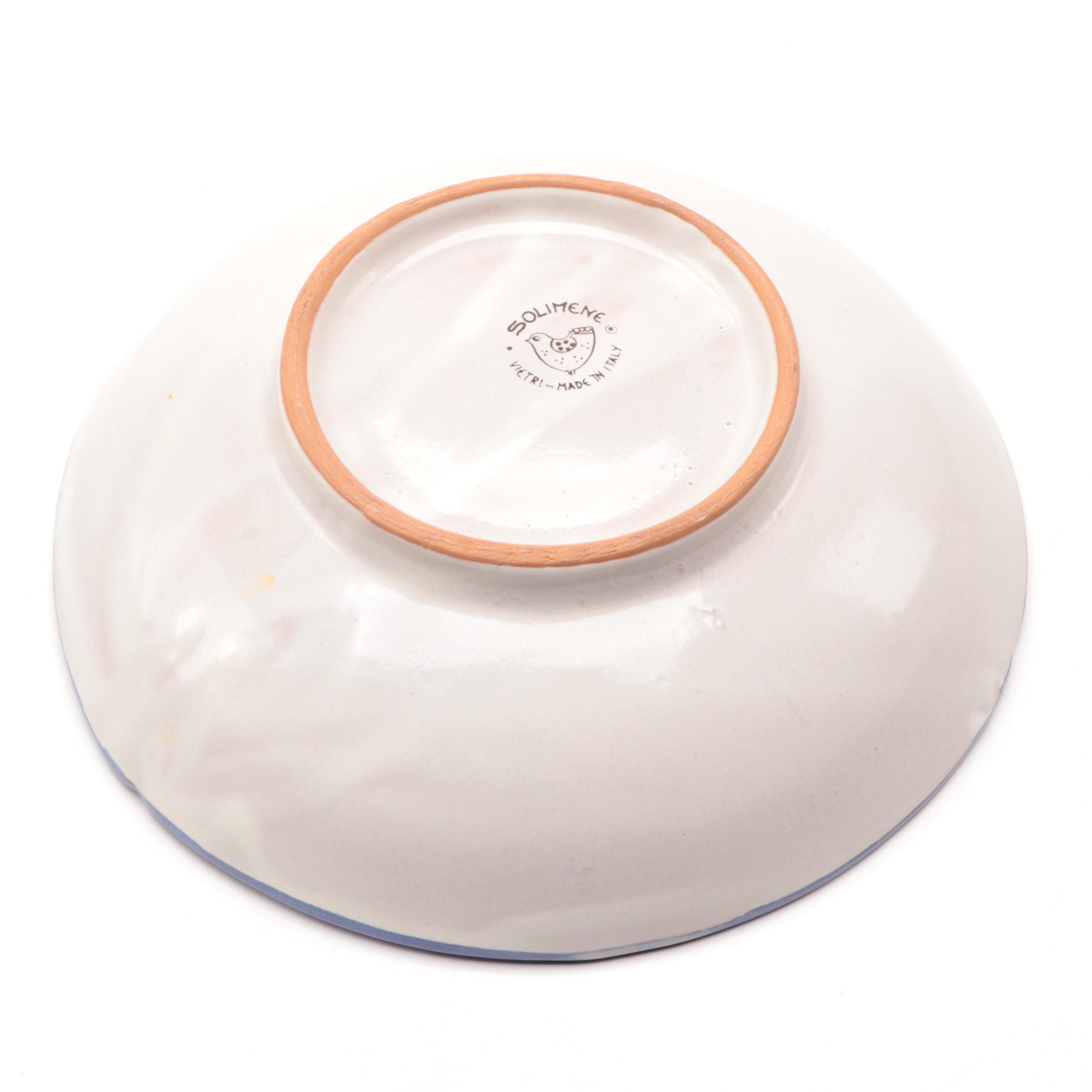 Solimene of Vietri Floral Ceramic Dinnerware and Serving Bowls