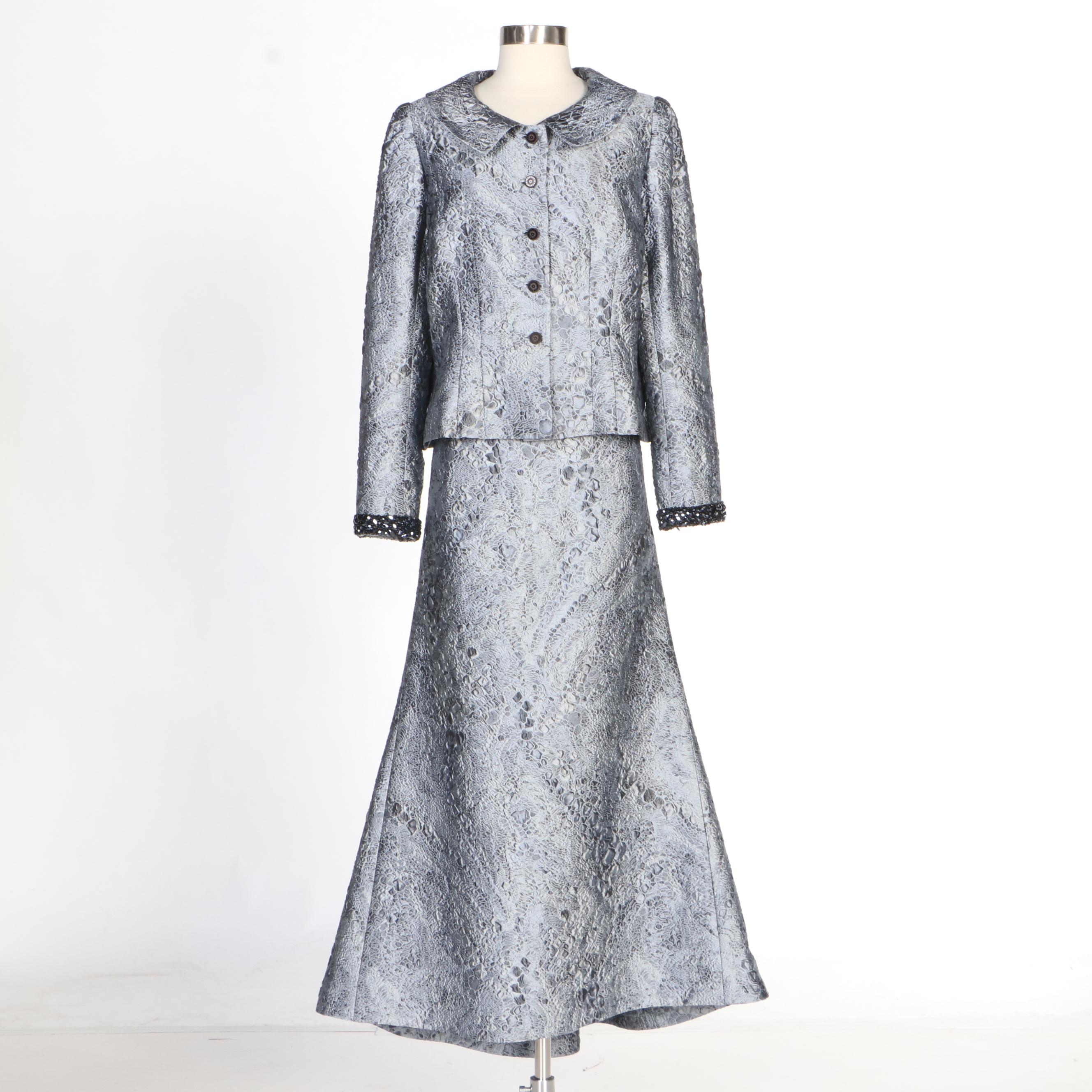 Peggy Jennings Full-Length Evening Skirt Set and Embellished Tweed Jacket