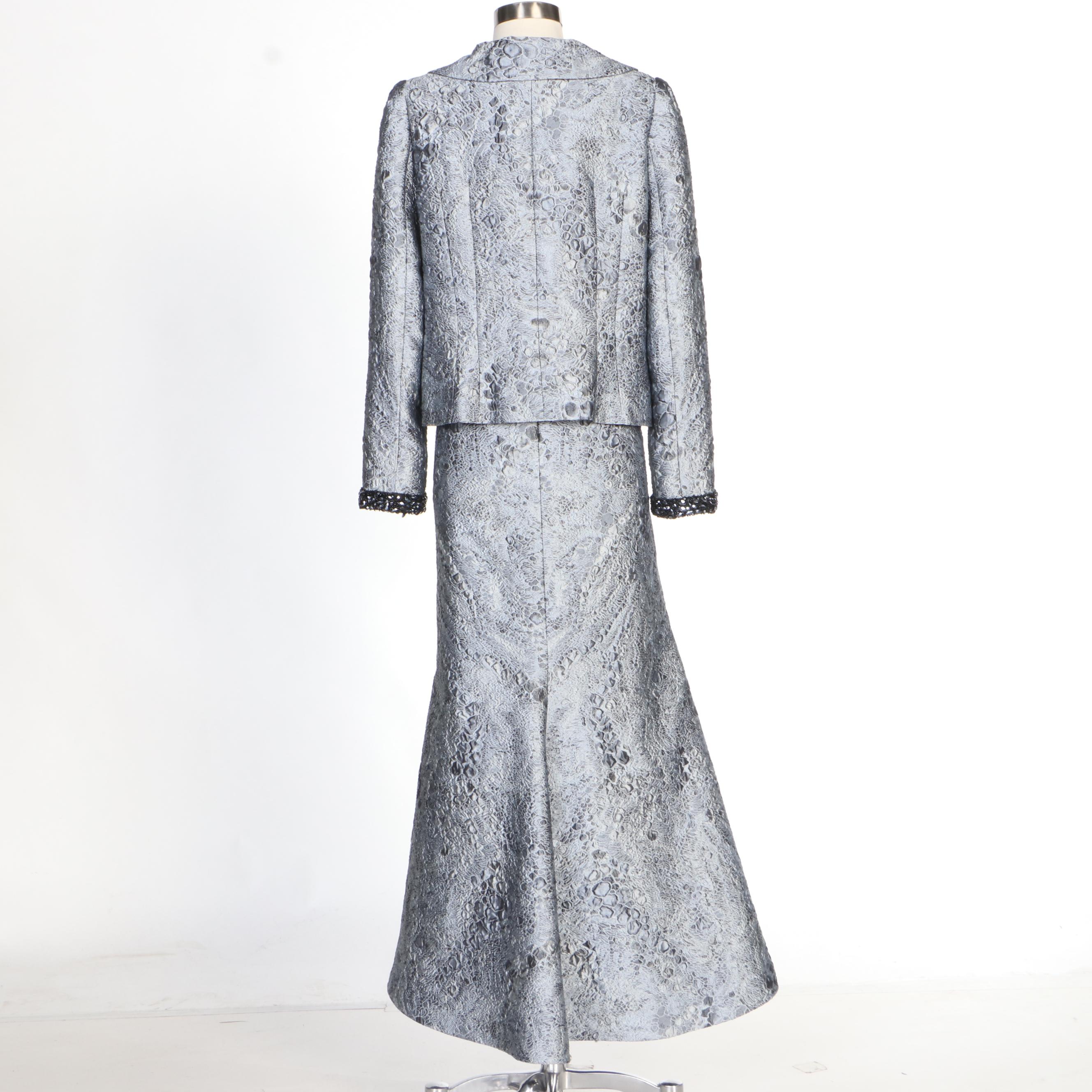 Peggy Jennings Full-Length Evening Skirt Set and Embellished Tweed Jacket