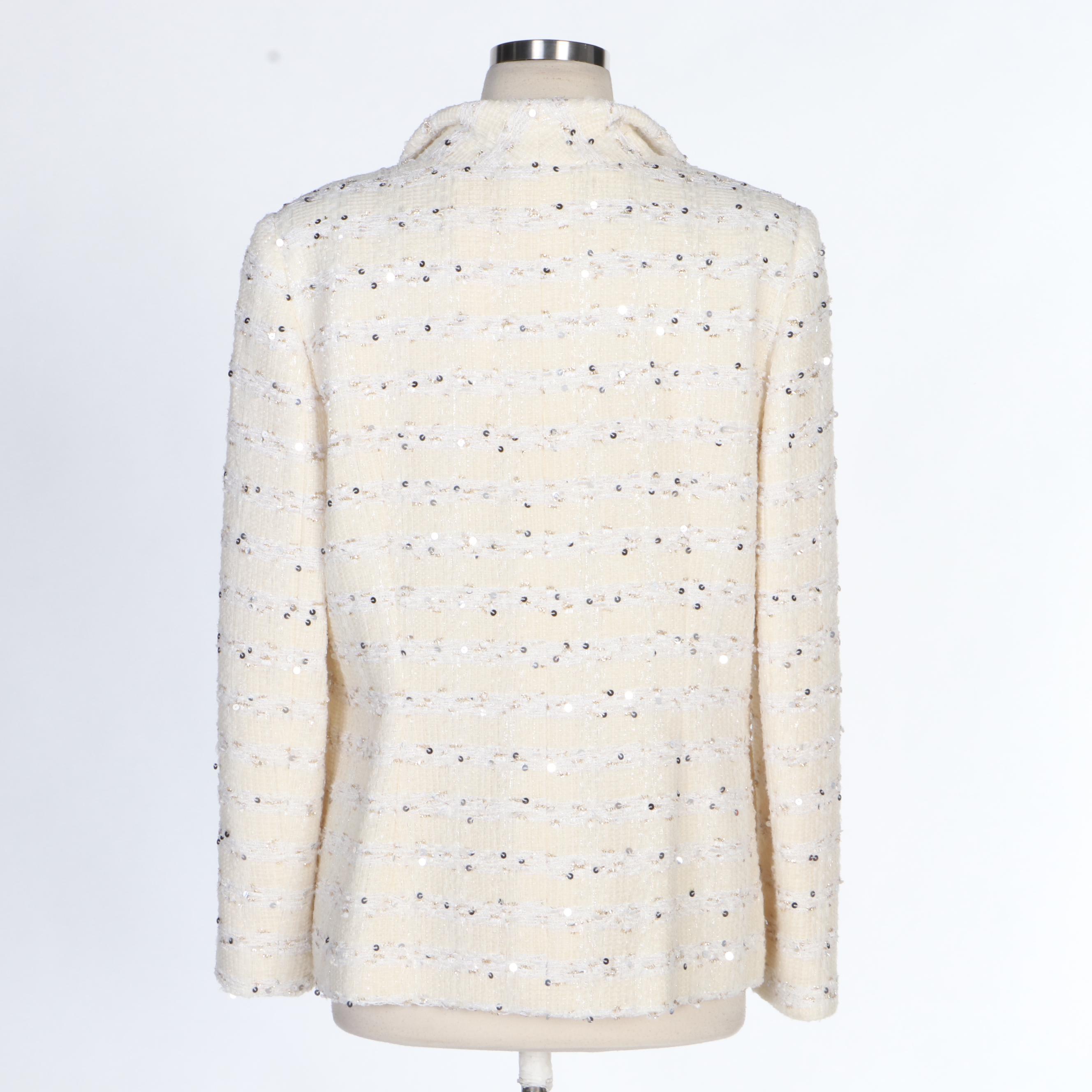 Peggy Jennings Full-Length Evening Skirt Set and Embellished Tweed Jacket