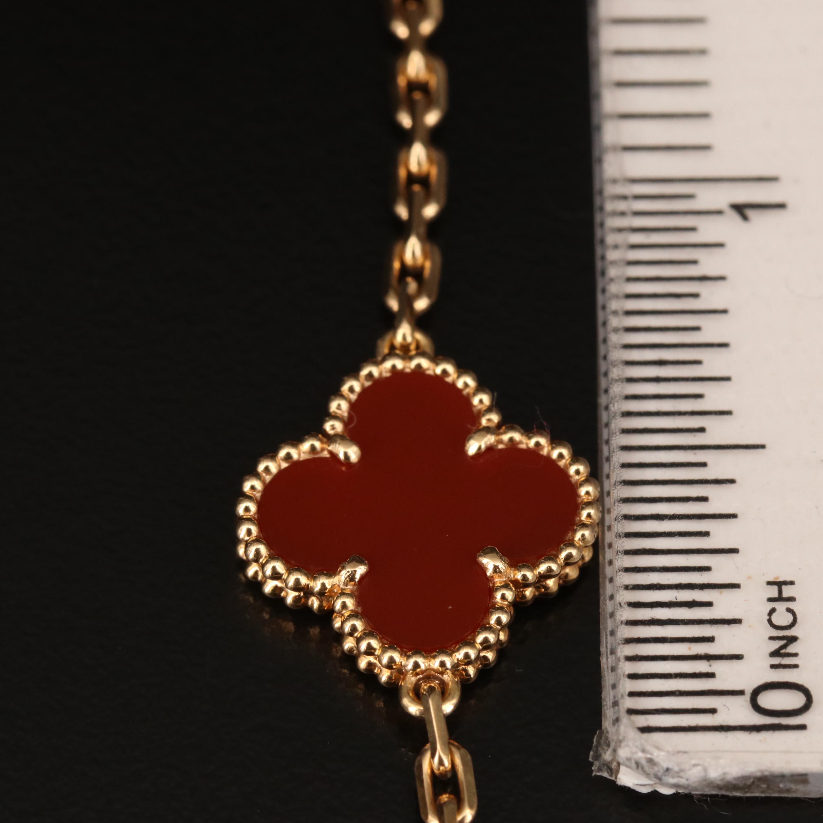 Vintage Van Cleef & Arpels "Alhambra" 18K Carnelian Bracelet