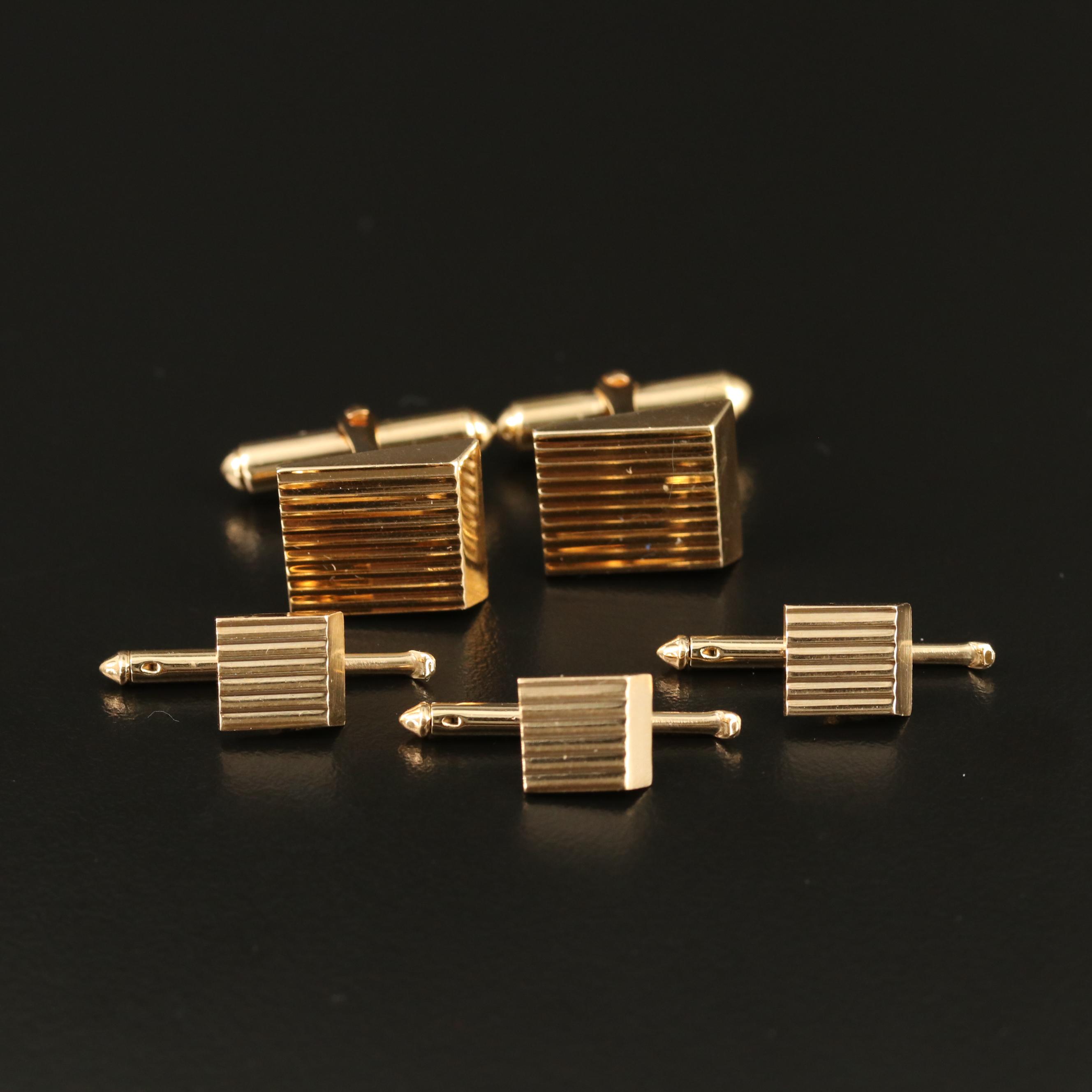 Vintage Larter & Sons 14K Asymmetric Men's Dress Set