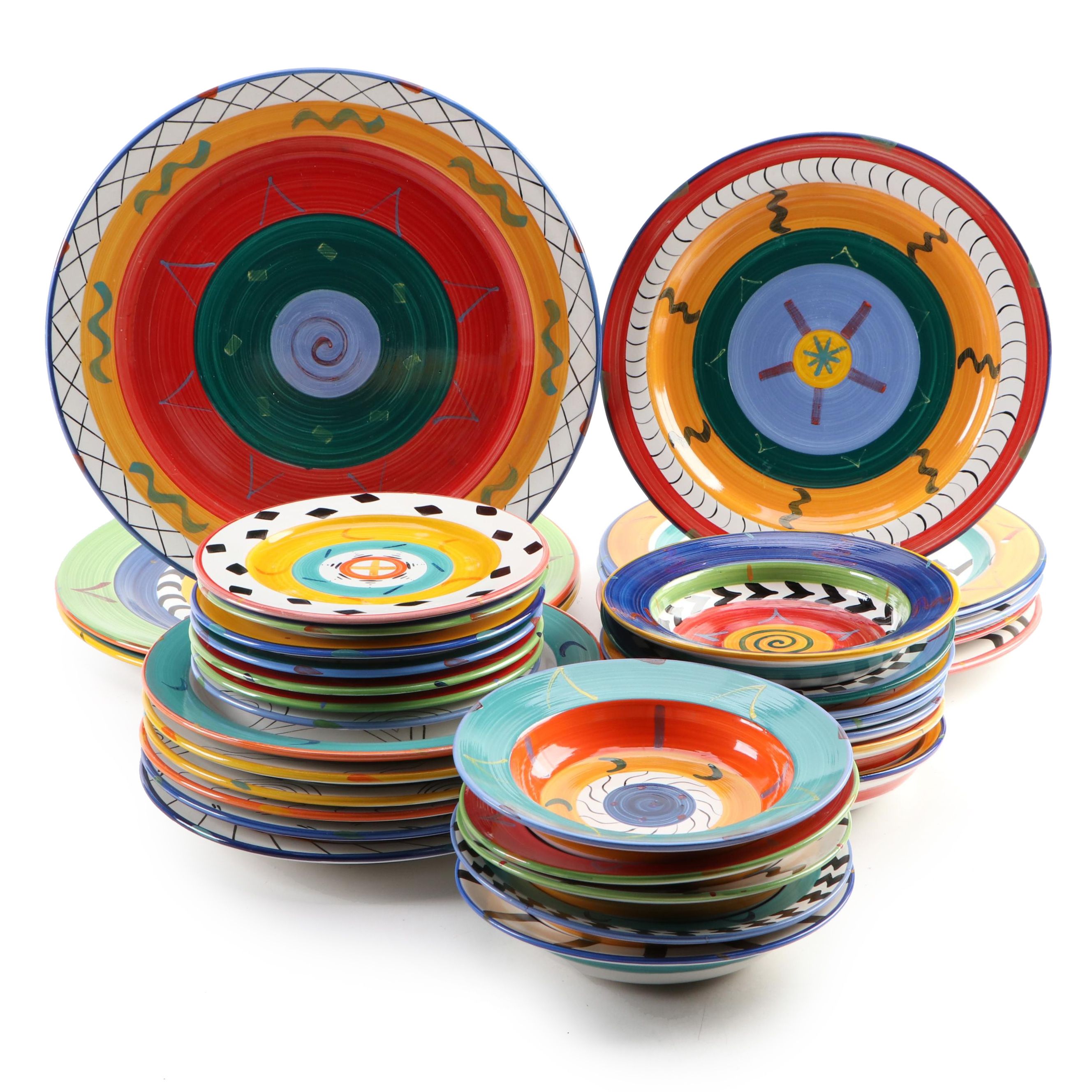 Clementina Ceramic Studio "Africa Cafe" Dinnerware, Late 20th Century