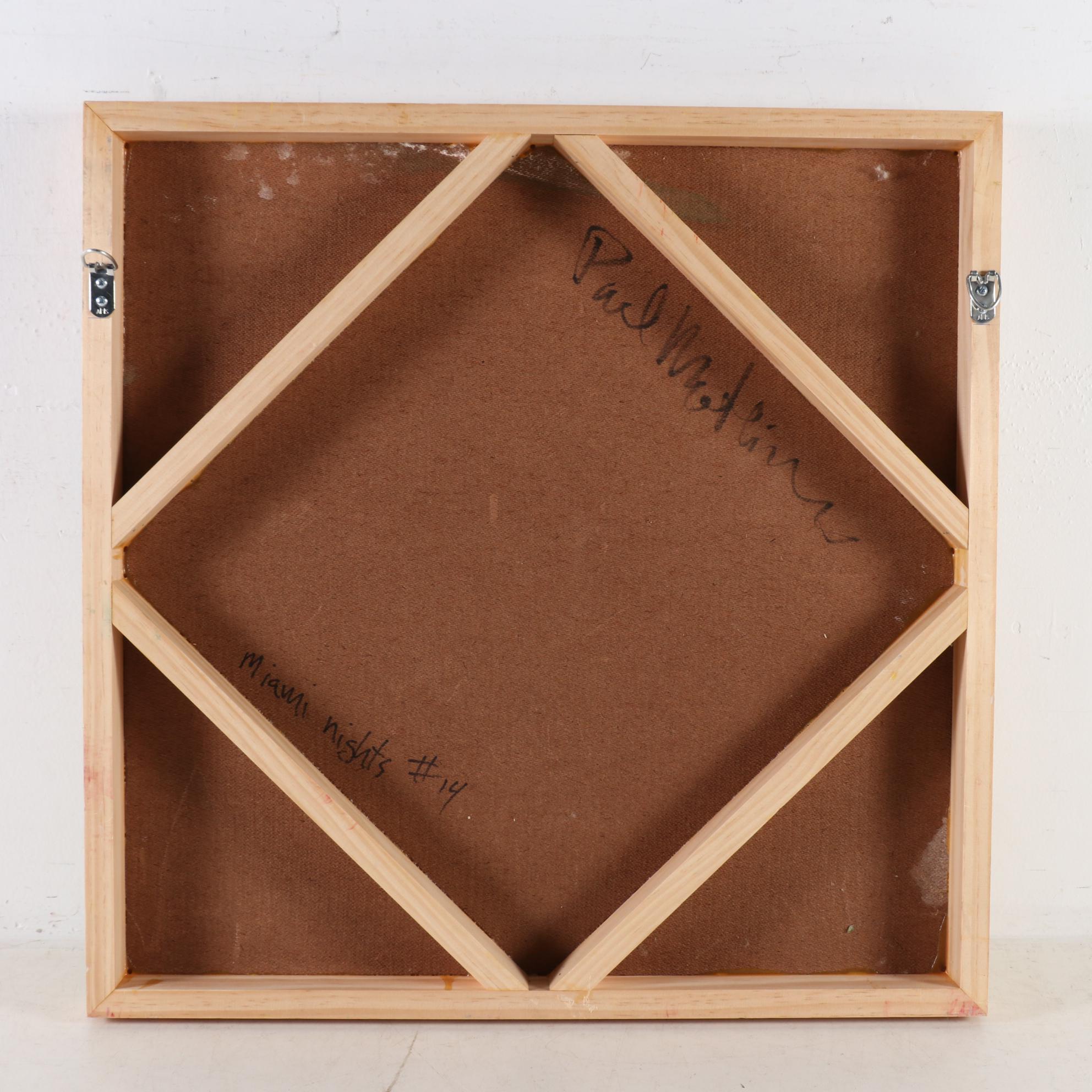 Paul Mathisen Abstract Mixed Media Painting "Miami Nights #14"