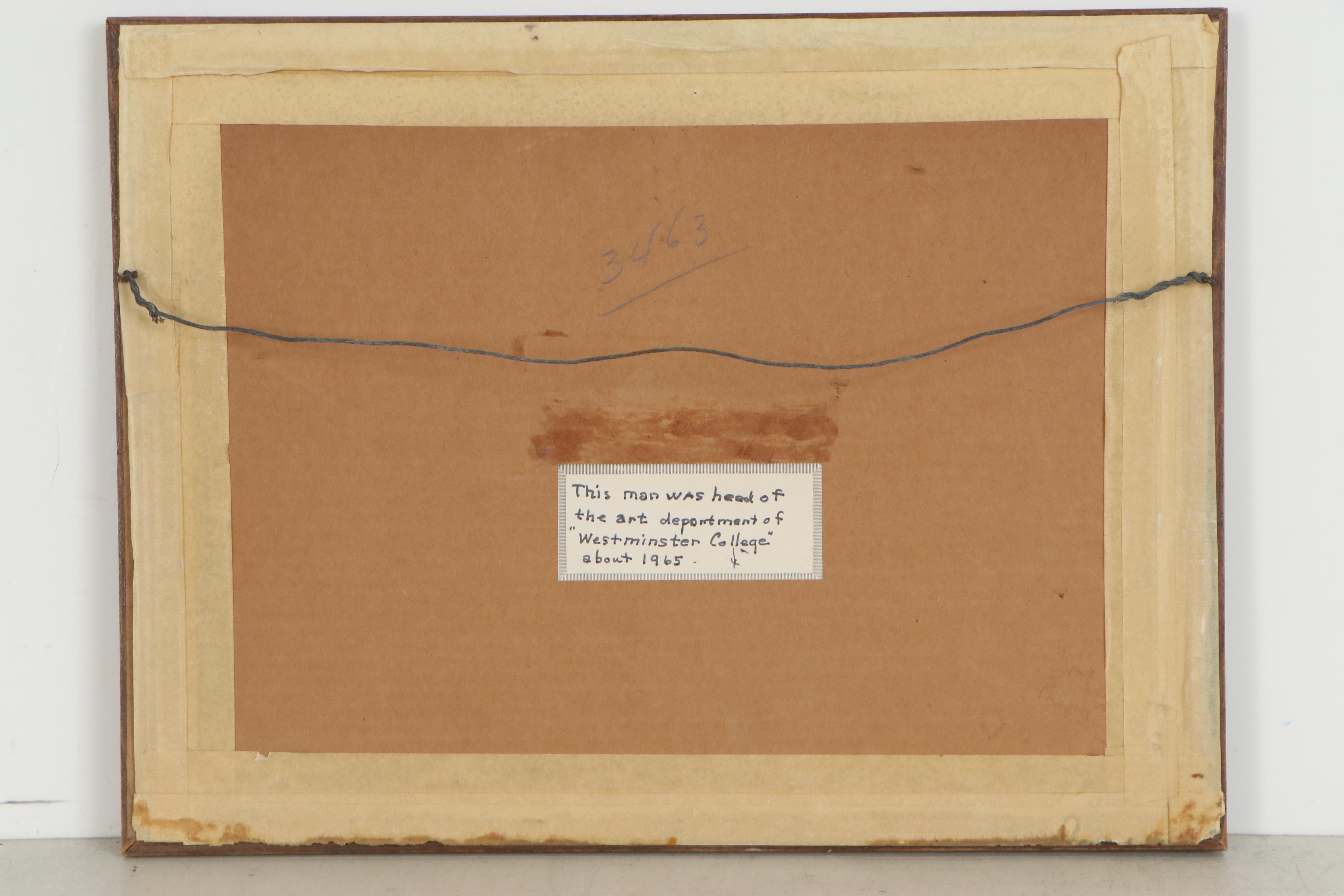 Nelson Oestreich Woodblock "Amish- After Church," 1970