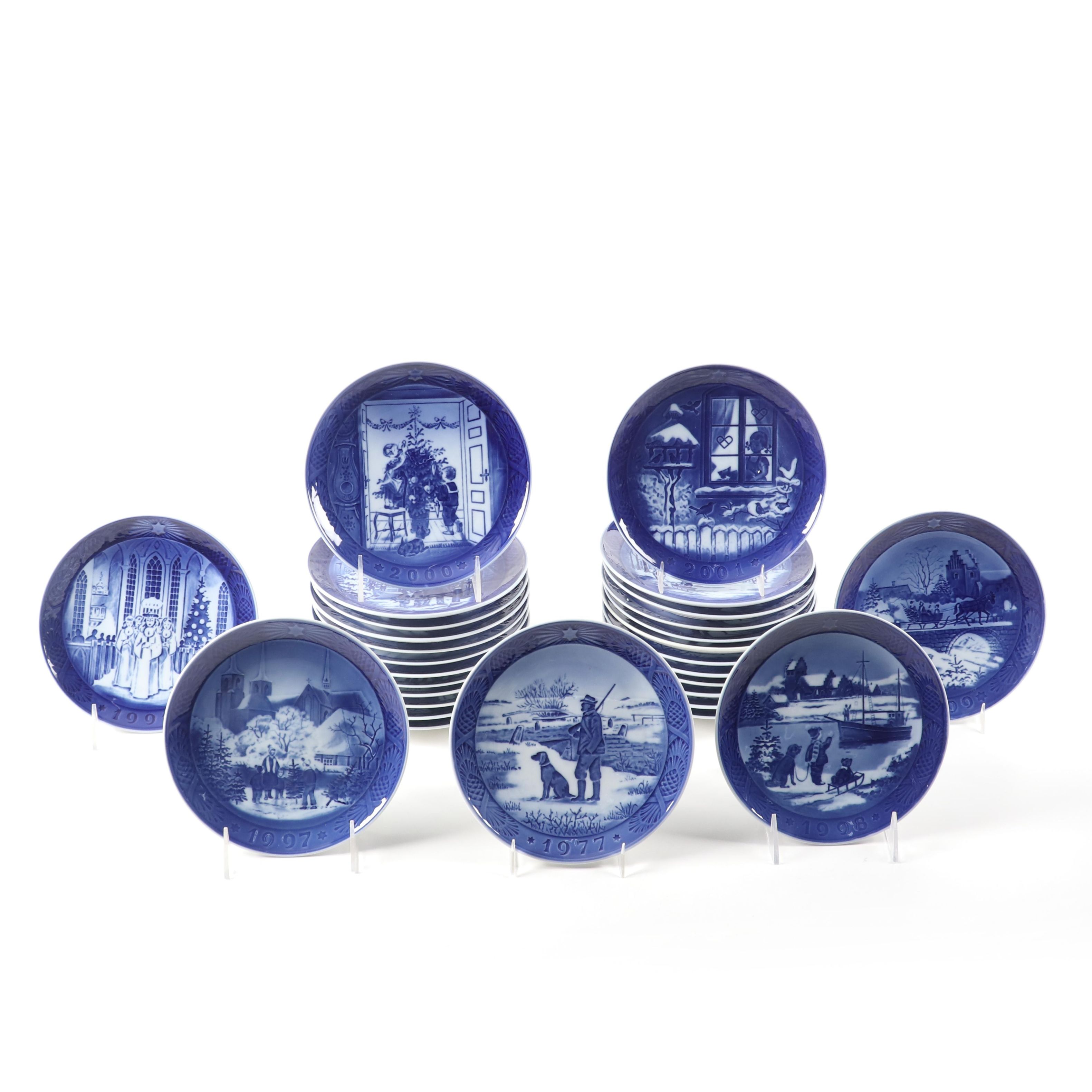 Royal Copenhagen "Trimming the Tree" and Other Porcelain Christmas Plates