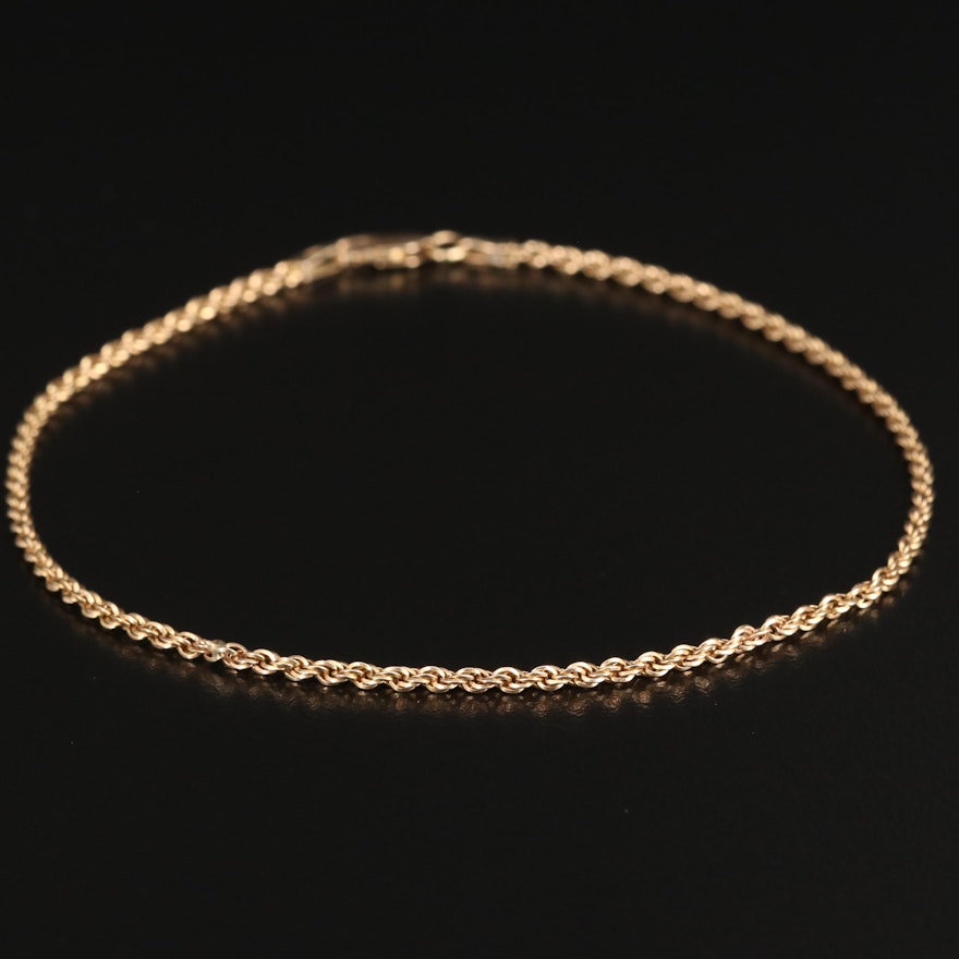14K Rope Chain Anklet
