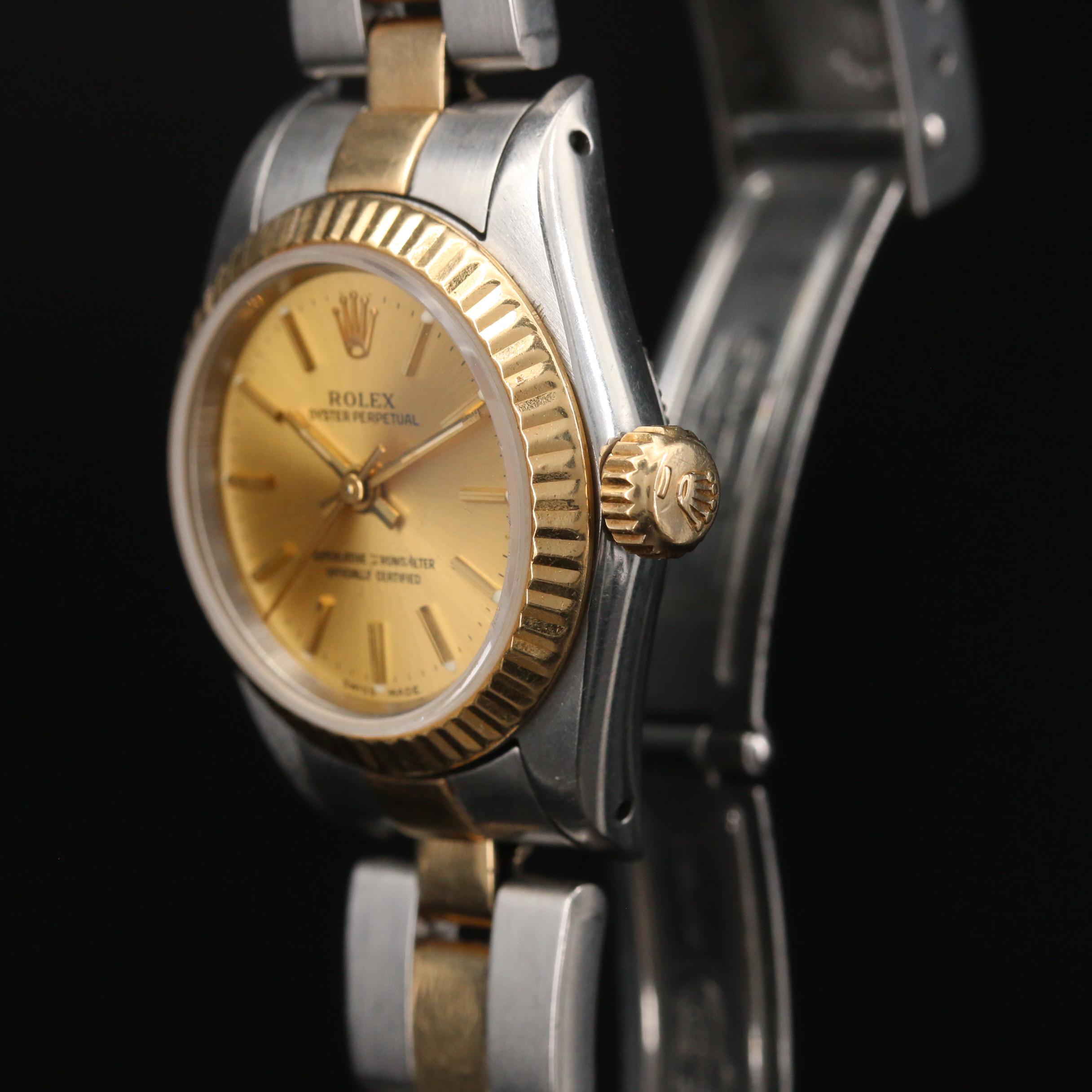 1991 Rolex Oyster Perpetual 18K Gold and Stainless Steel Automatic Watch