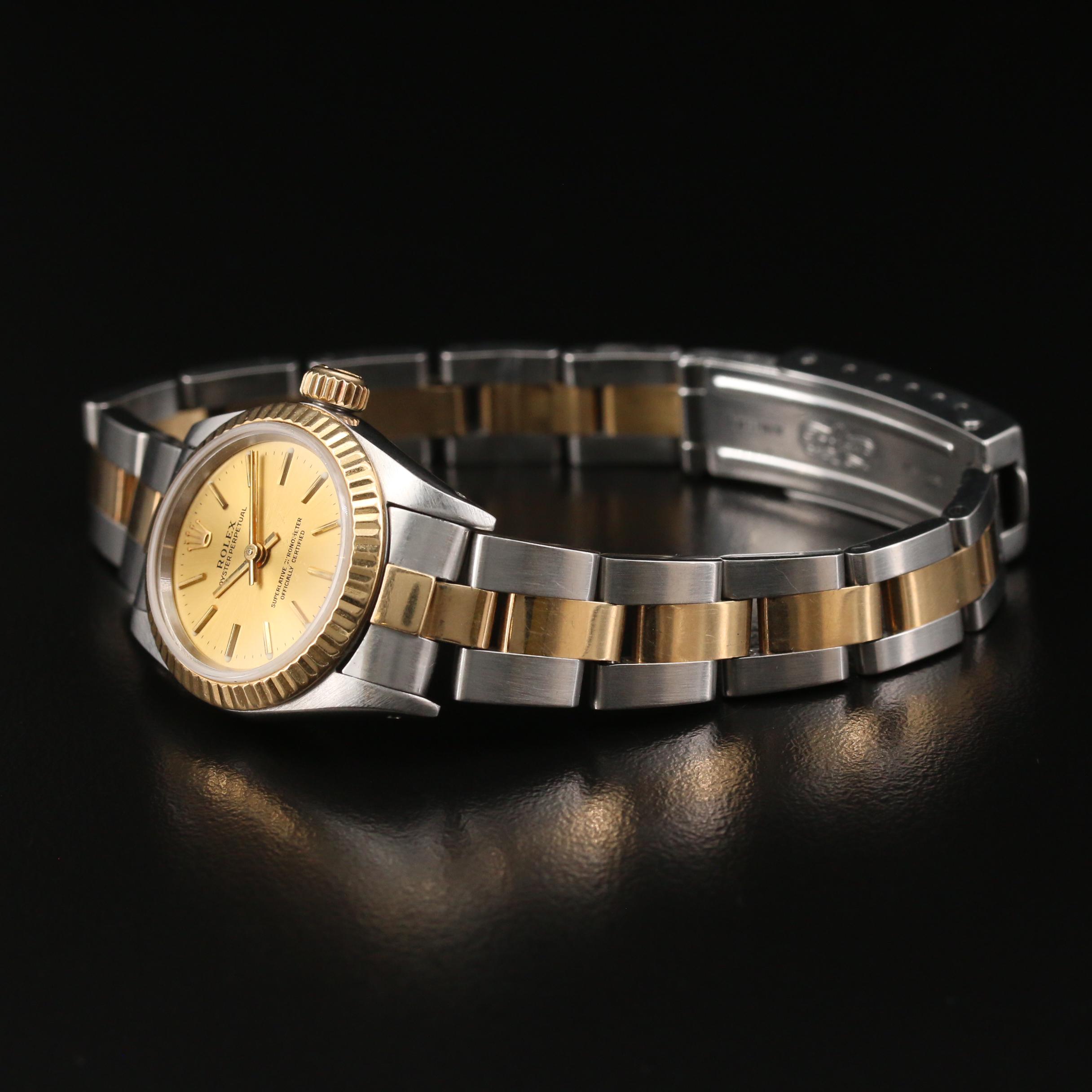 1991 Rolex Oyster Perpetual 18K Gold and Stainless Steel Automatic Watch