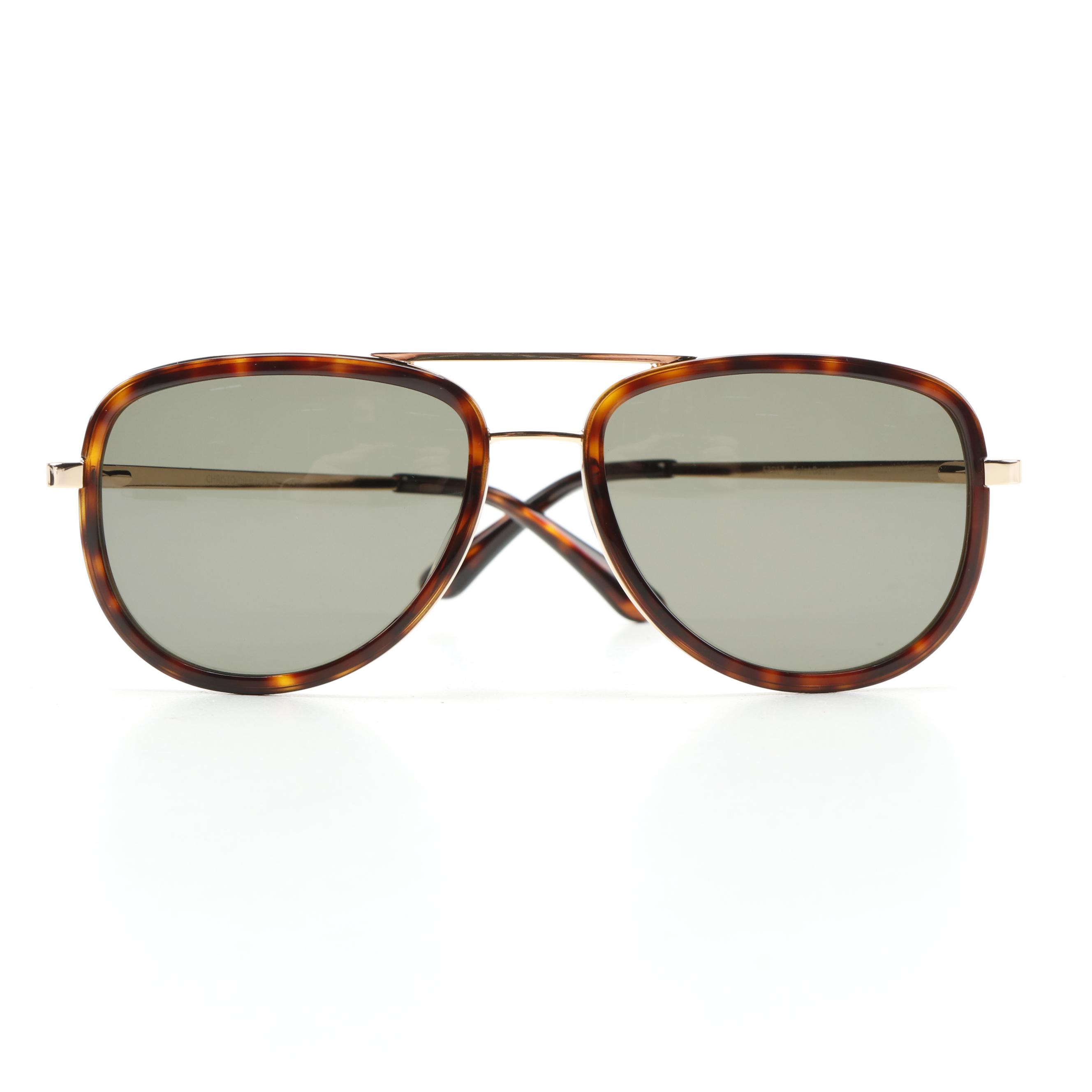 Christopher Cloos St. Barths Polarized Aviator Sunglasses with Case and Box