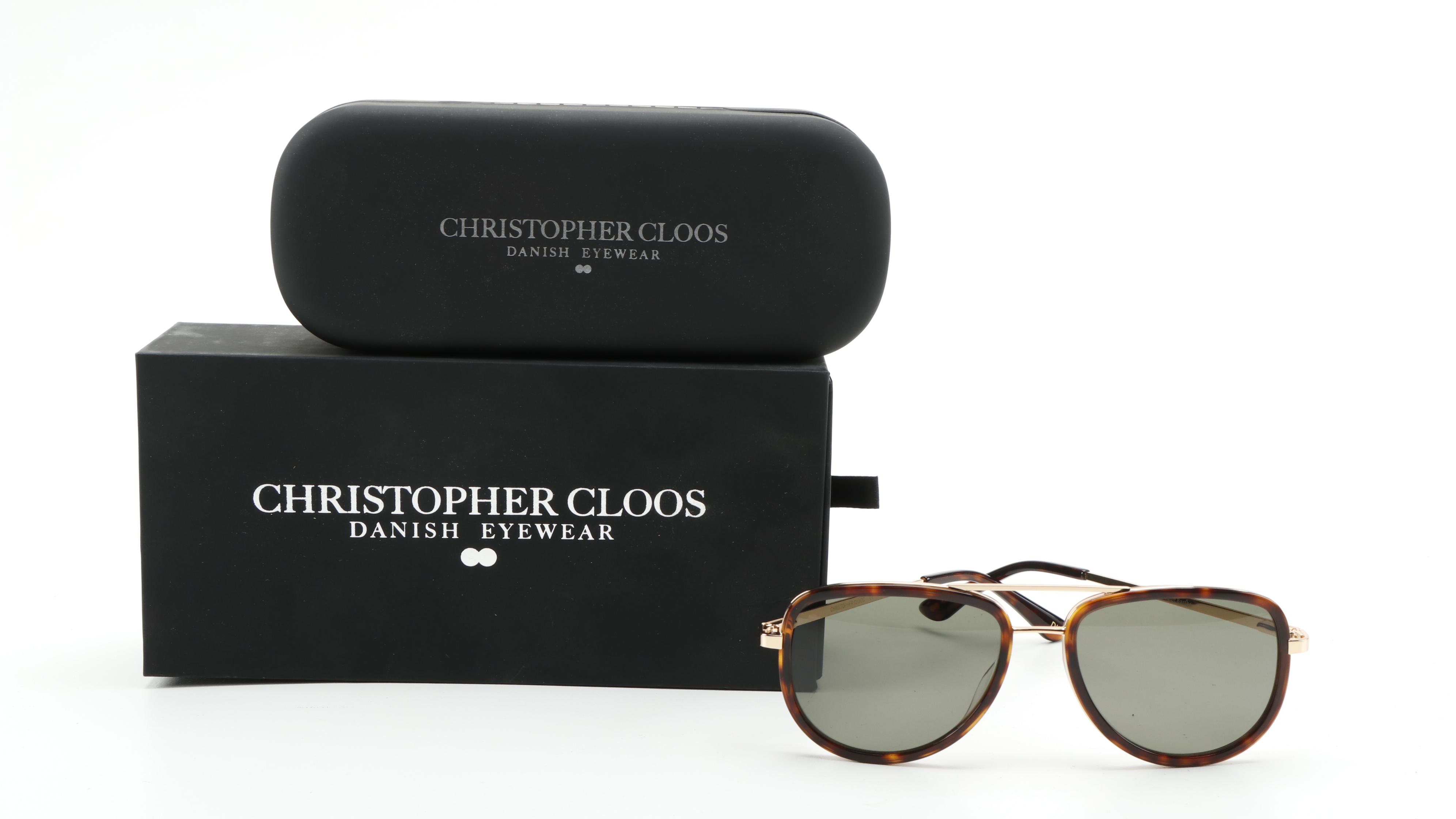 Christopher Cloos St. Barths Polarized Aviator Sunglasses with Case and Box