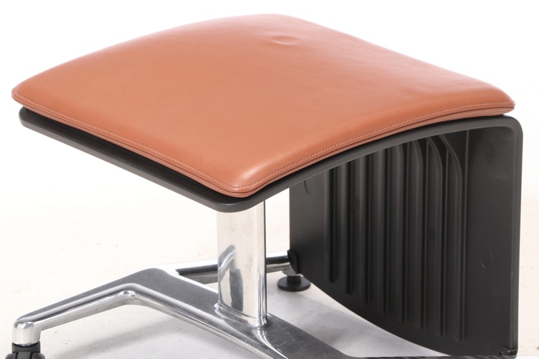 Steelcase Leap V2 Leather Upholstered Office Chair with Converting Ottoman