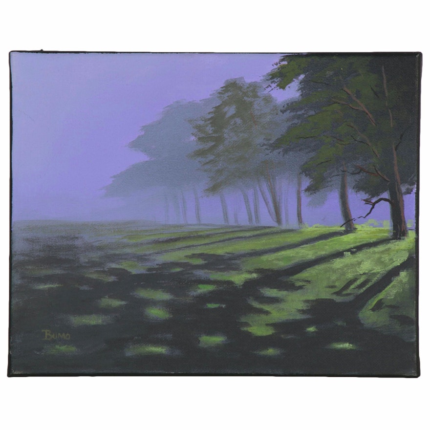 Douglas “Bumo” Johnpeer Oil Painting "Morning Fog," 2020