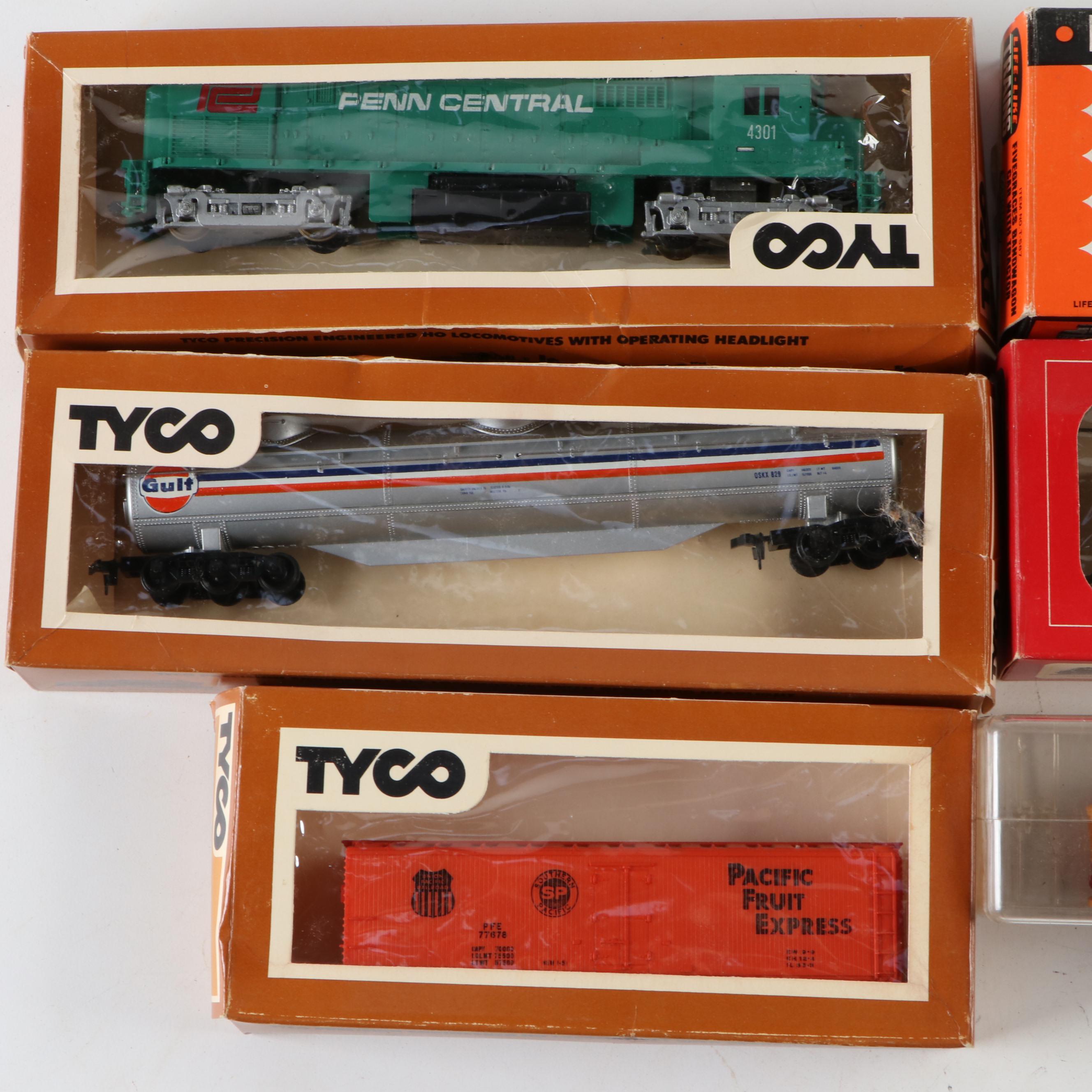 Tyco Train Set Including "Bridge and Trestle Set" and "Bandwagon Car"