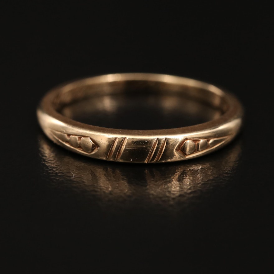 Vintage 14K Patterned Band