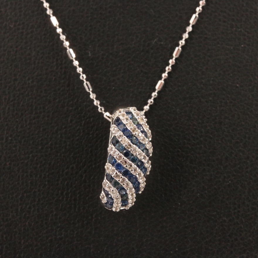 Sterling Silver Sapphire Pendant Necklace