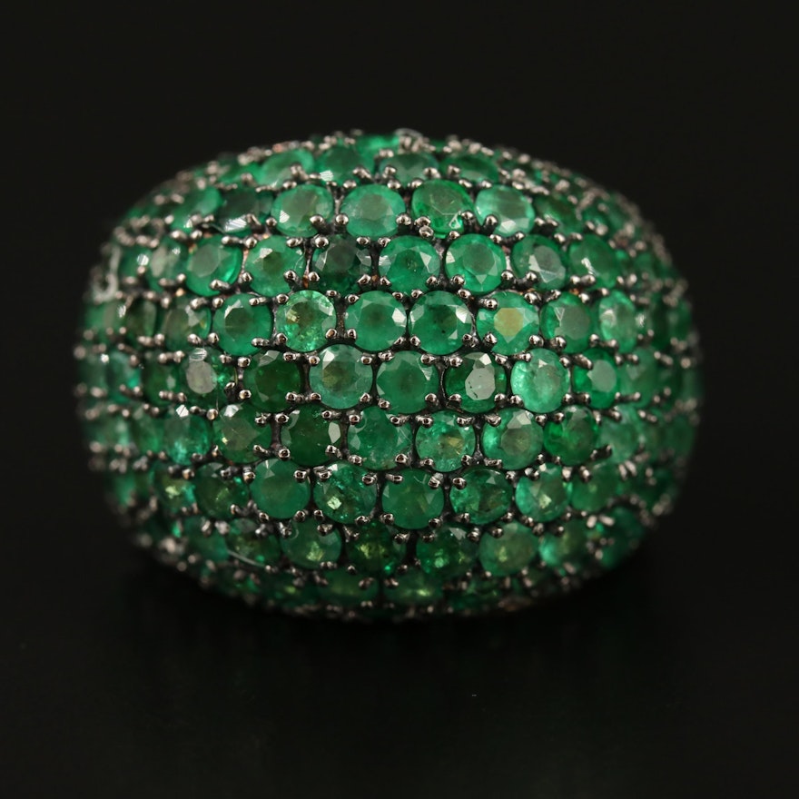 EFFY 14K Pavé Emerald Bombé Ring