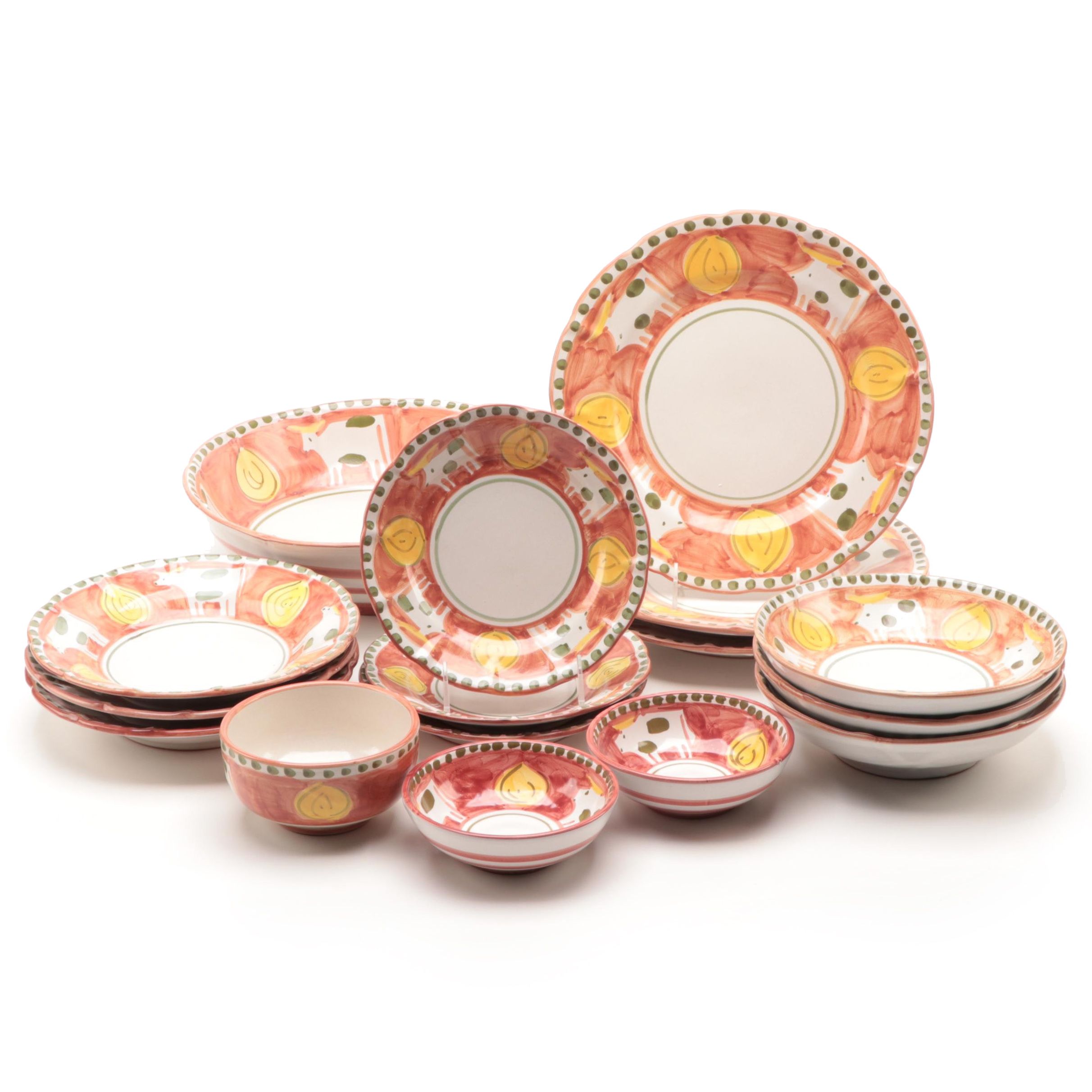 Solimene of Vietri Italian "Campagna Cow" Ceramic Tableware, Late 20th Century