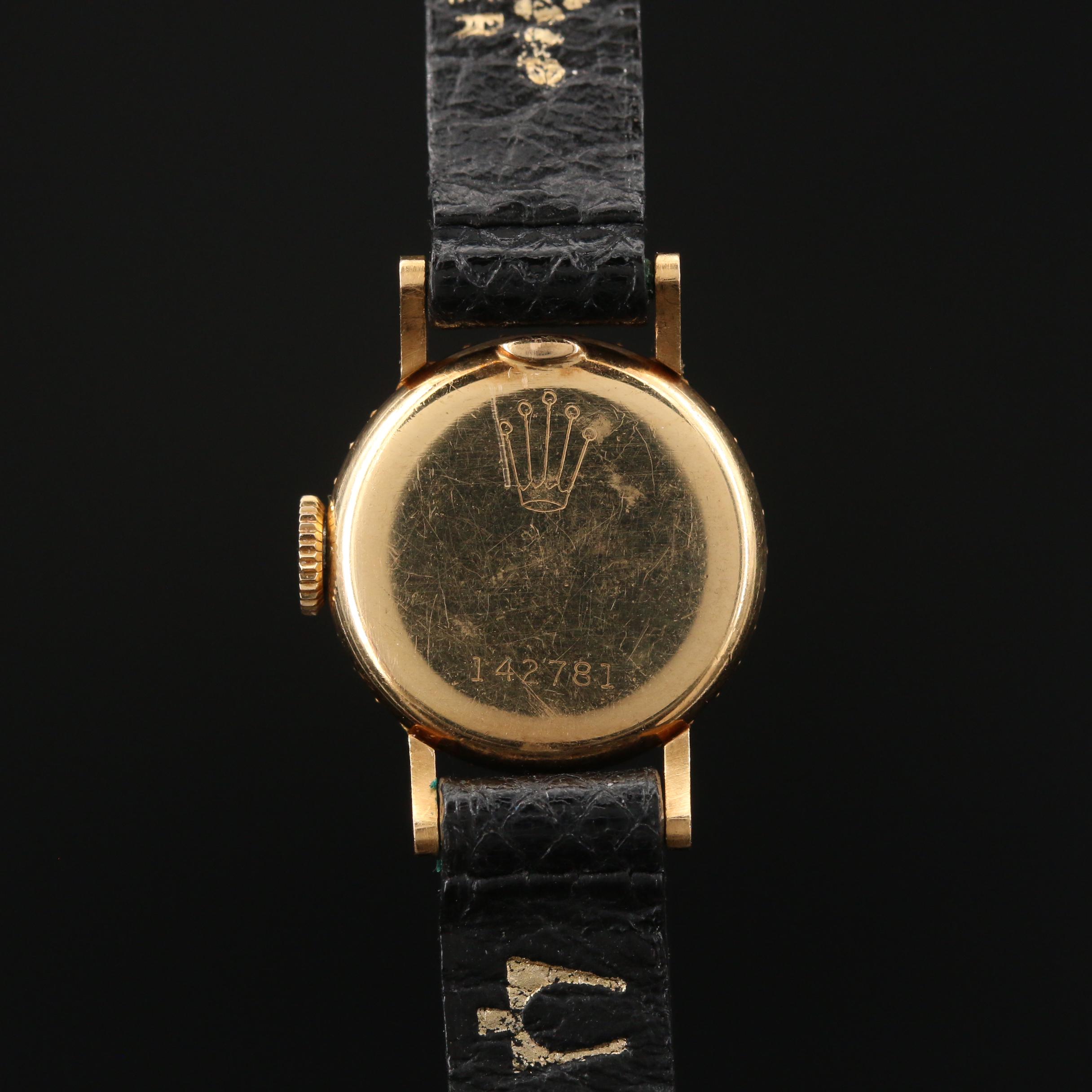 1956 Rolex Orchid 18K Yellow Gold Stem Wind Watch