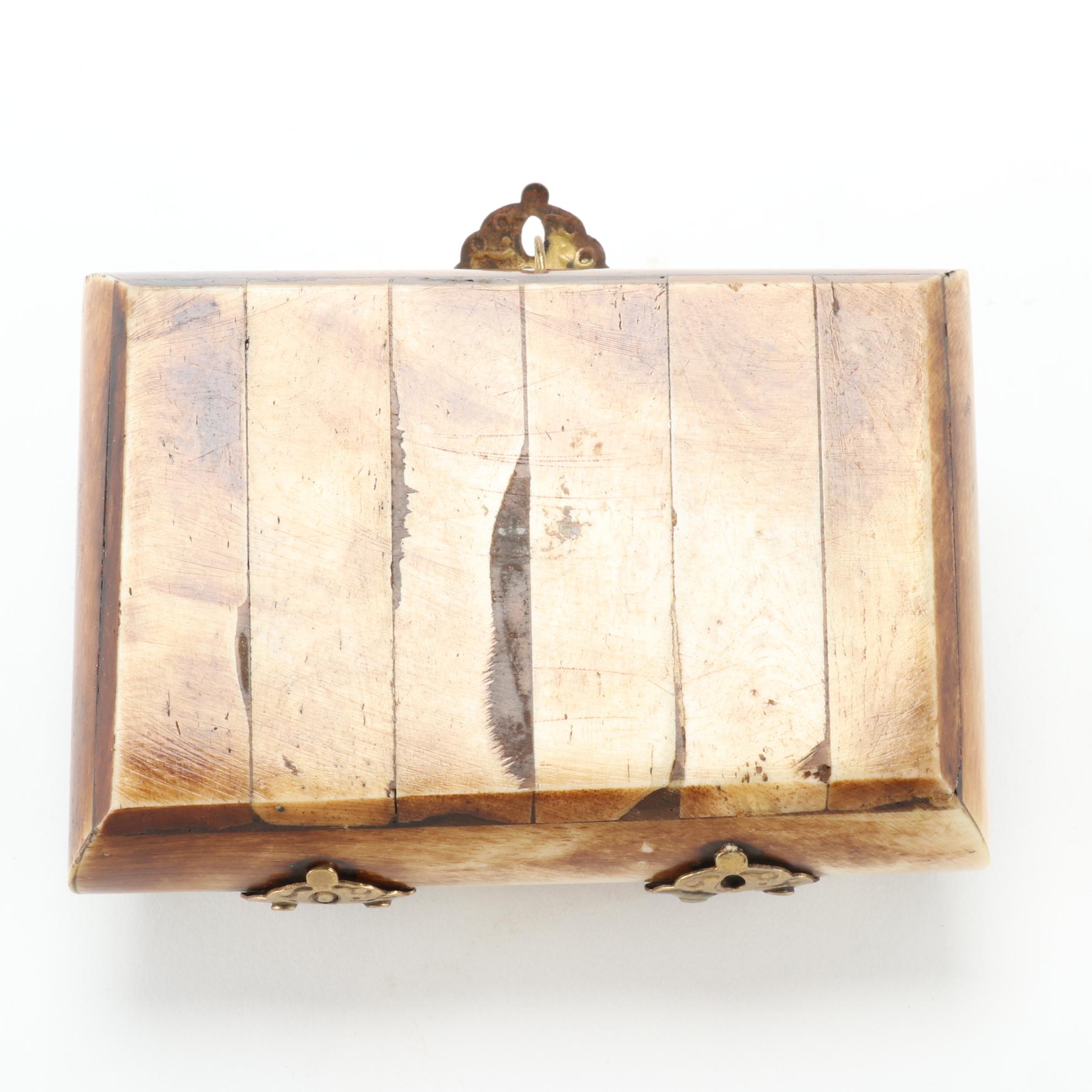 Indian Bone and Brass Trinket Box