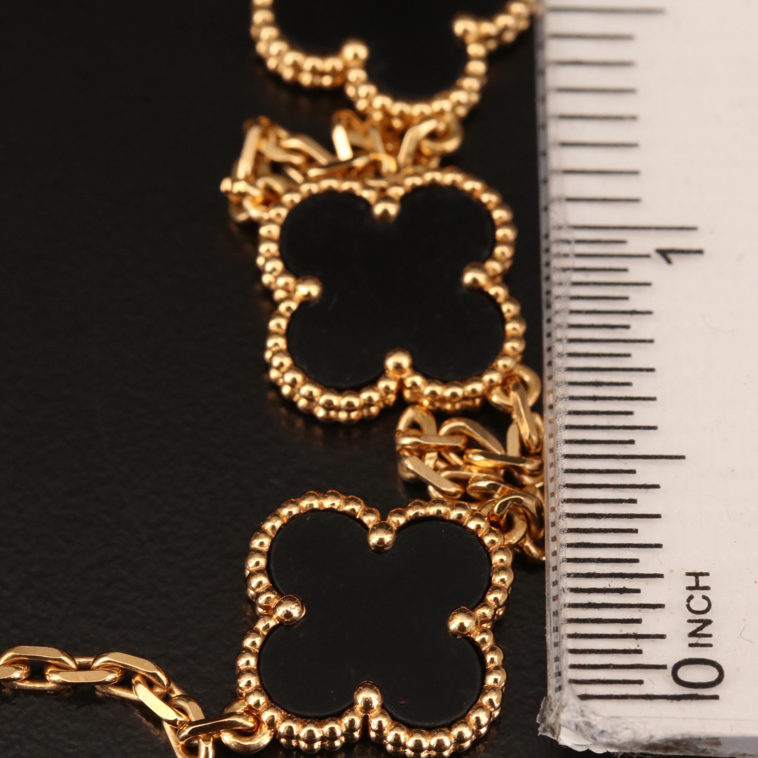 Van Cleef and Arpels "Alhambra" 18K Black Onyx Necklace