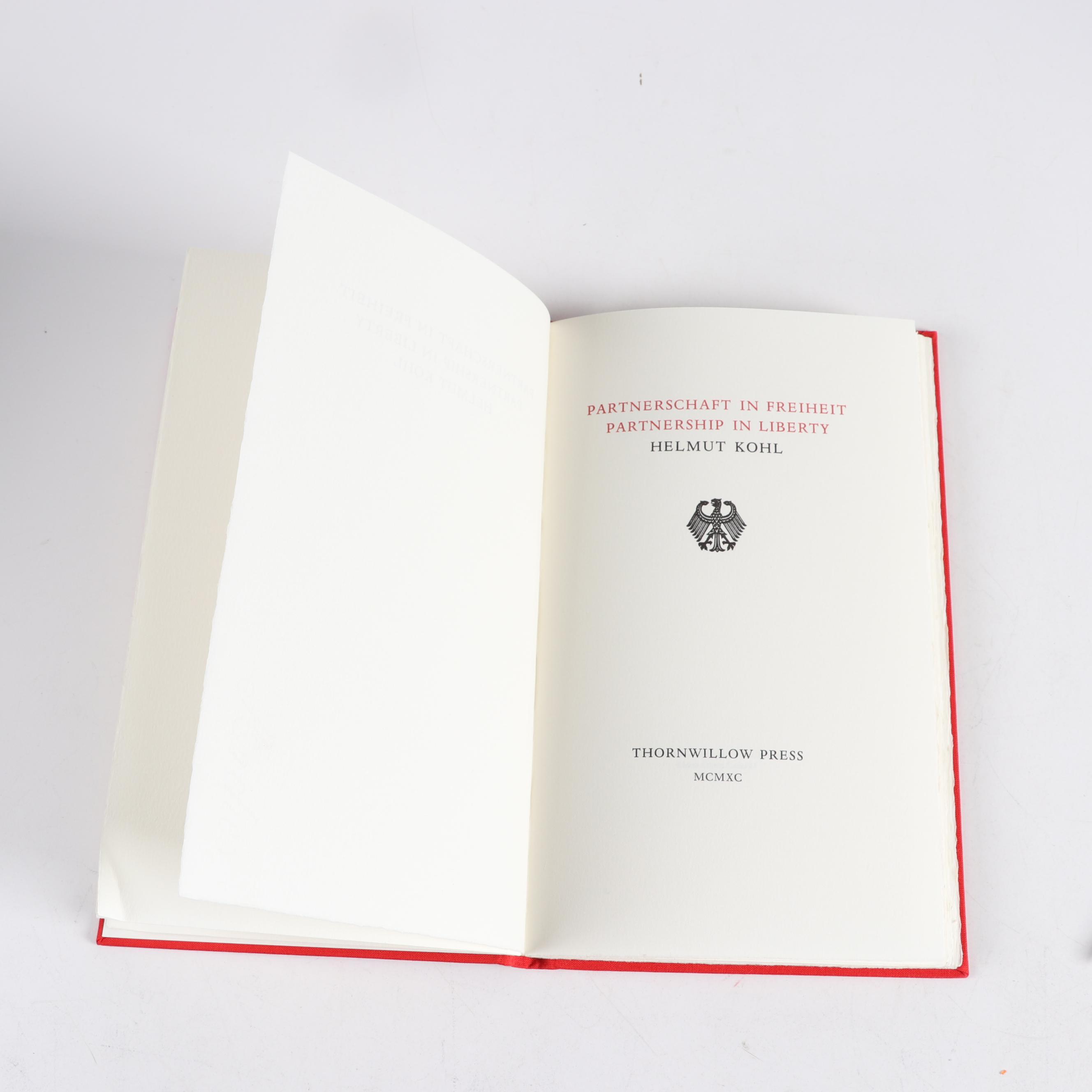 Helmut Kohl First Edition "Partnerschaft in Freiheit / Partnership in Liberty"