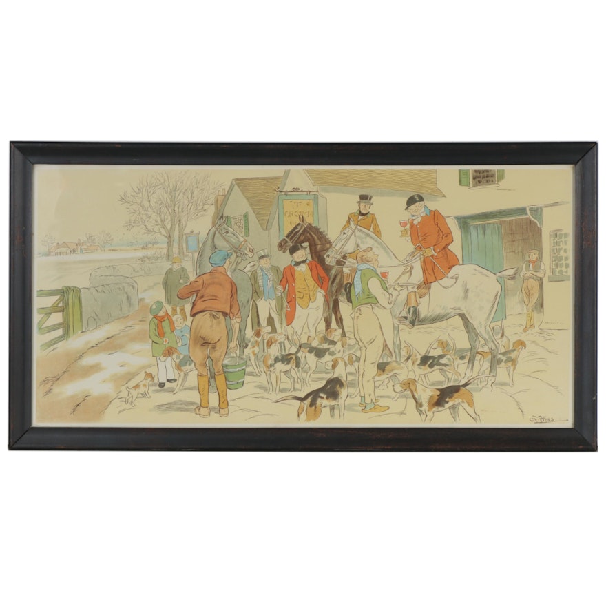 Fox Hunting Chromolithograph after Charles Frederick Peters, 1923